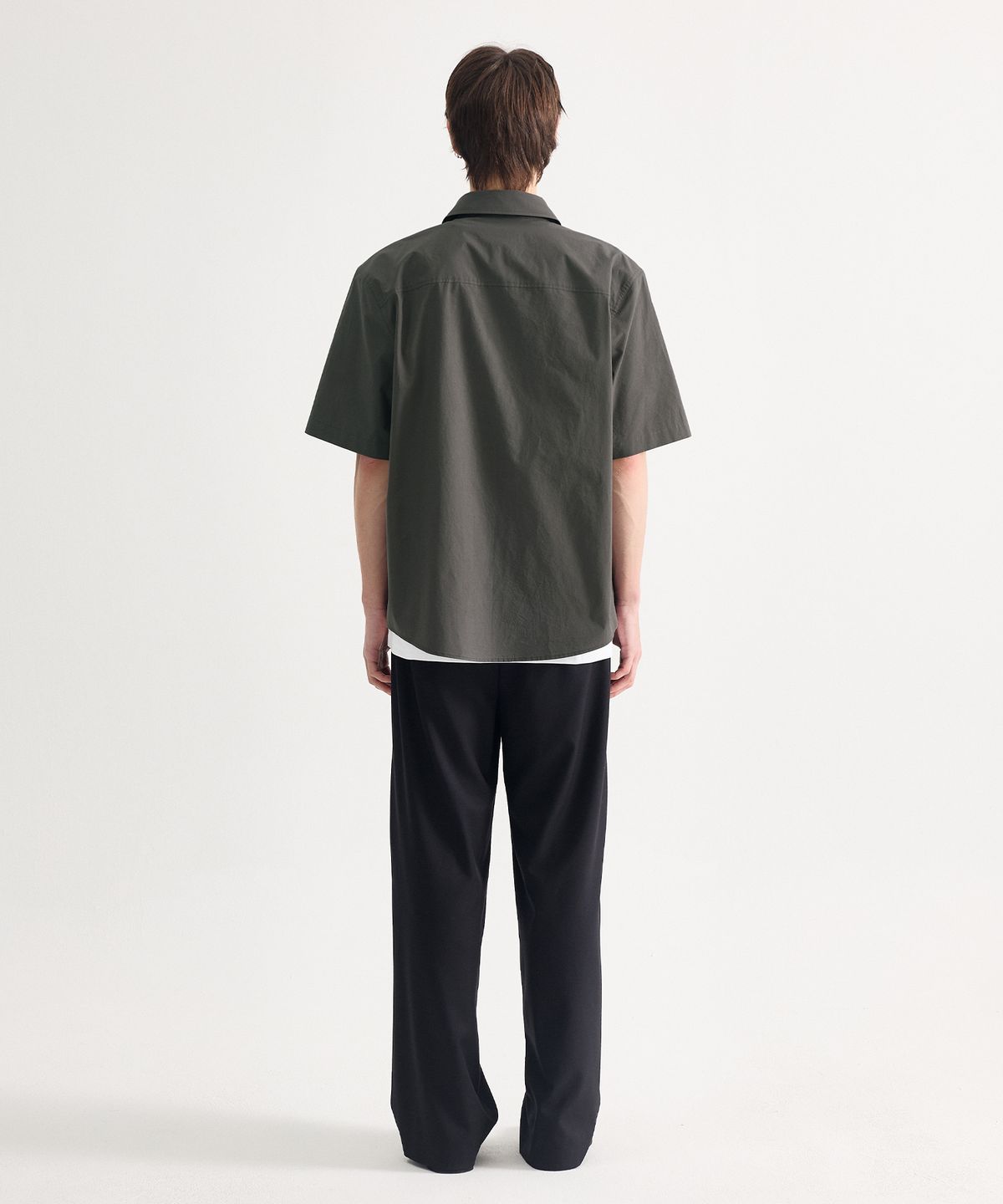 에이치직(H.JIK) Double Collar Cuff-Pocket Shirt - Charcoal
