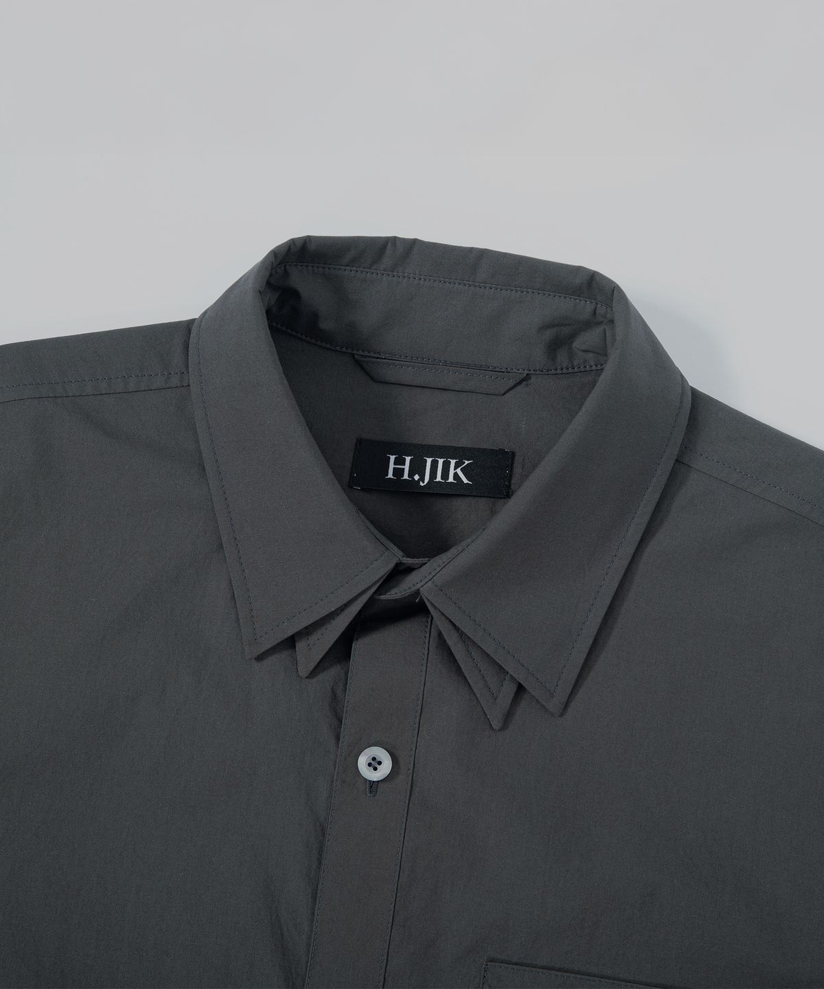 에이치직(H.JIK) Double Collar Cuff-Pocket Shirt - Charcoal