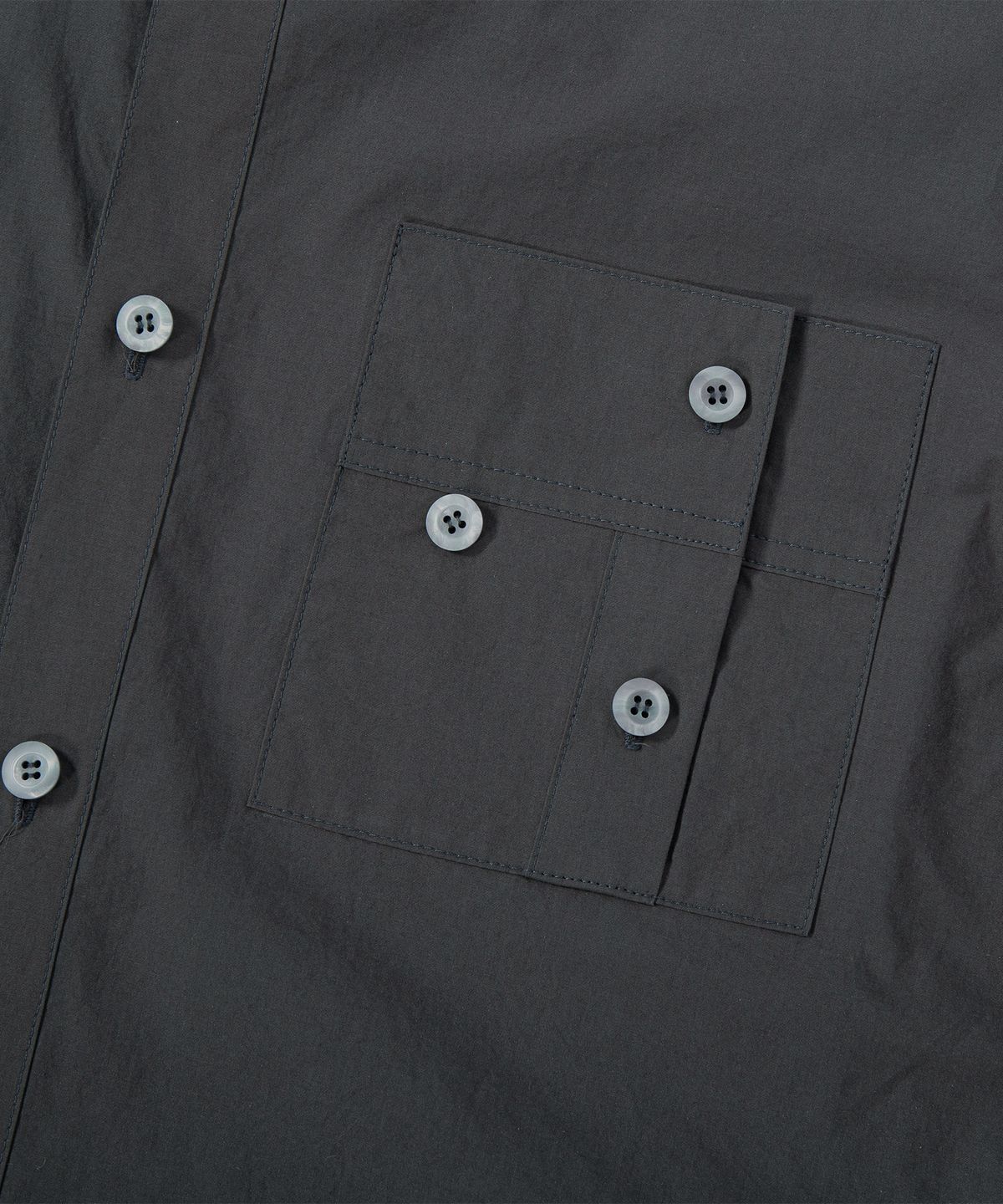 에이치직(H.JIK) Double Collar Cuff-Pocket Shirt - Charcoal