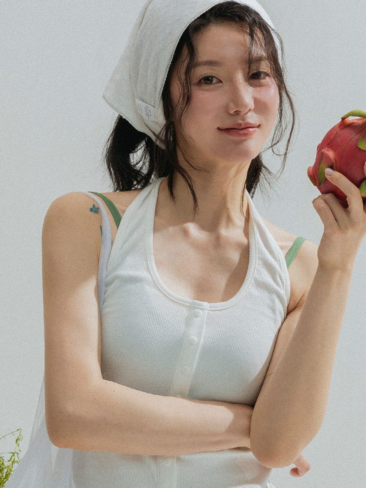 앤하츠(ANNEHEARTS) Button Point Cami Top_IVORY
