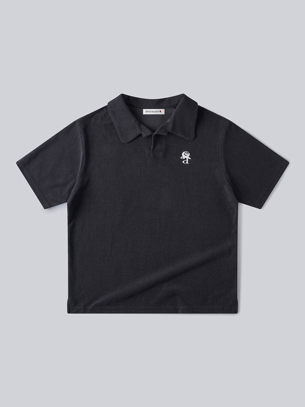 앤하츠(ANNEHEARTS) Relaxed Collar Terry Tee_NAVY