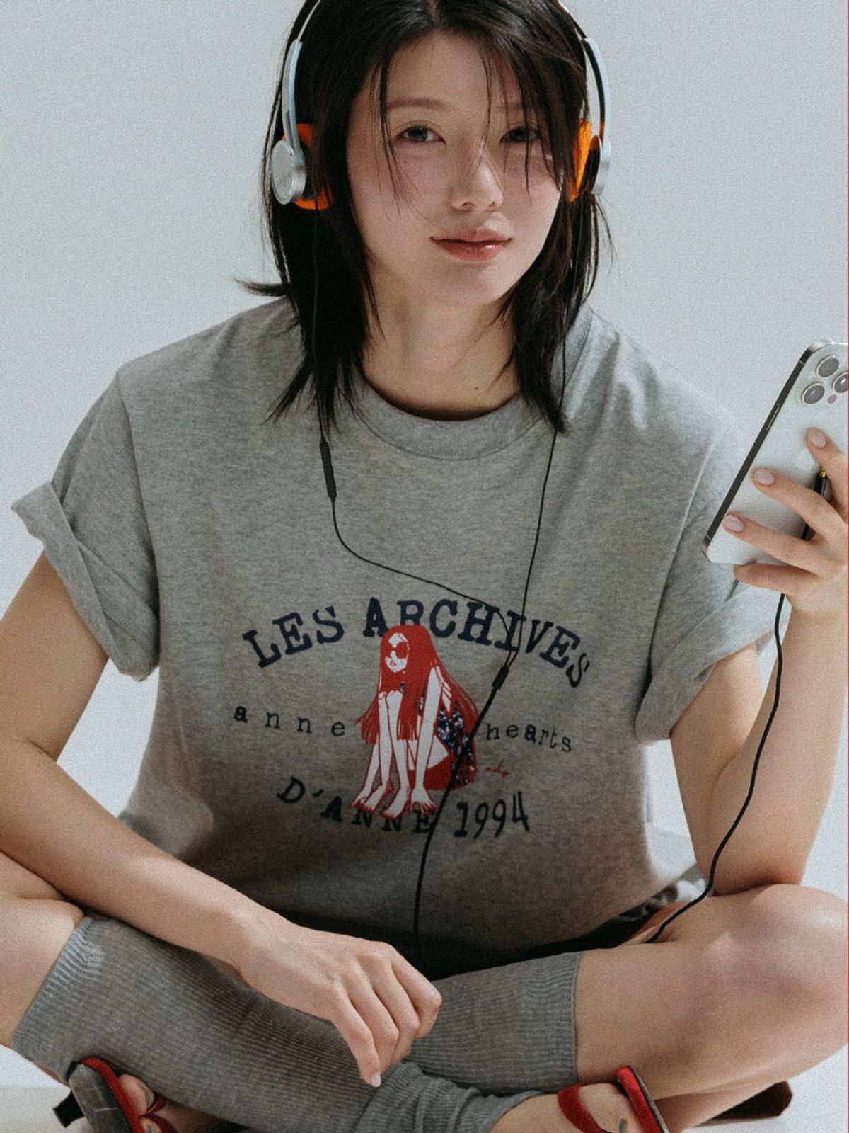 앤하츠(ANNEHEARTS) 1994 Girl Archive Graphic Tee_MELANGE