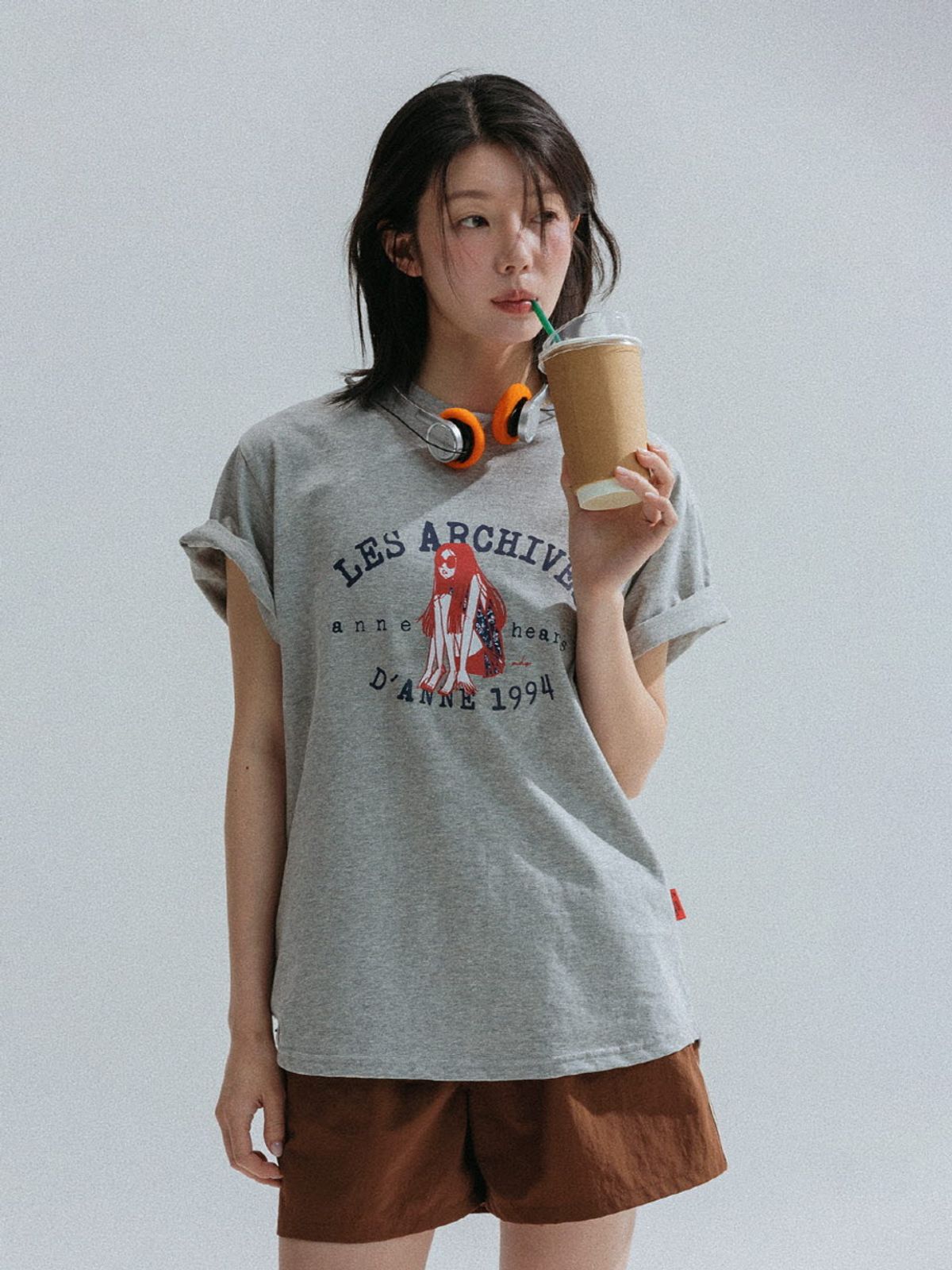 앤하츠(ANNEHEARTS) 1994 Girl Archive Graphic Tee_MELANGE