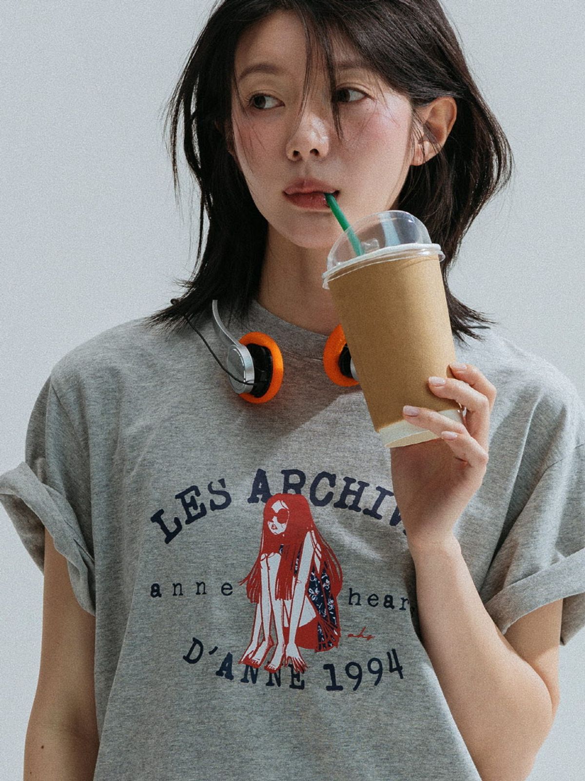 앤하츠(ANNEHEARTS) 1994 Girl Archive Graphic Tee_MELANGE