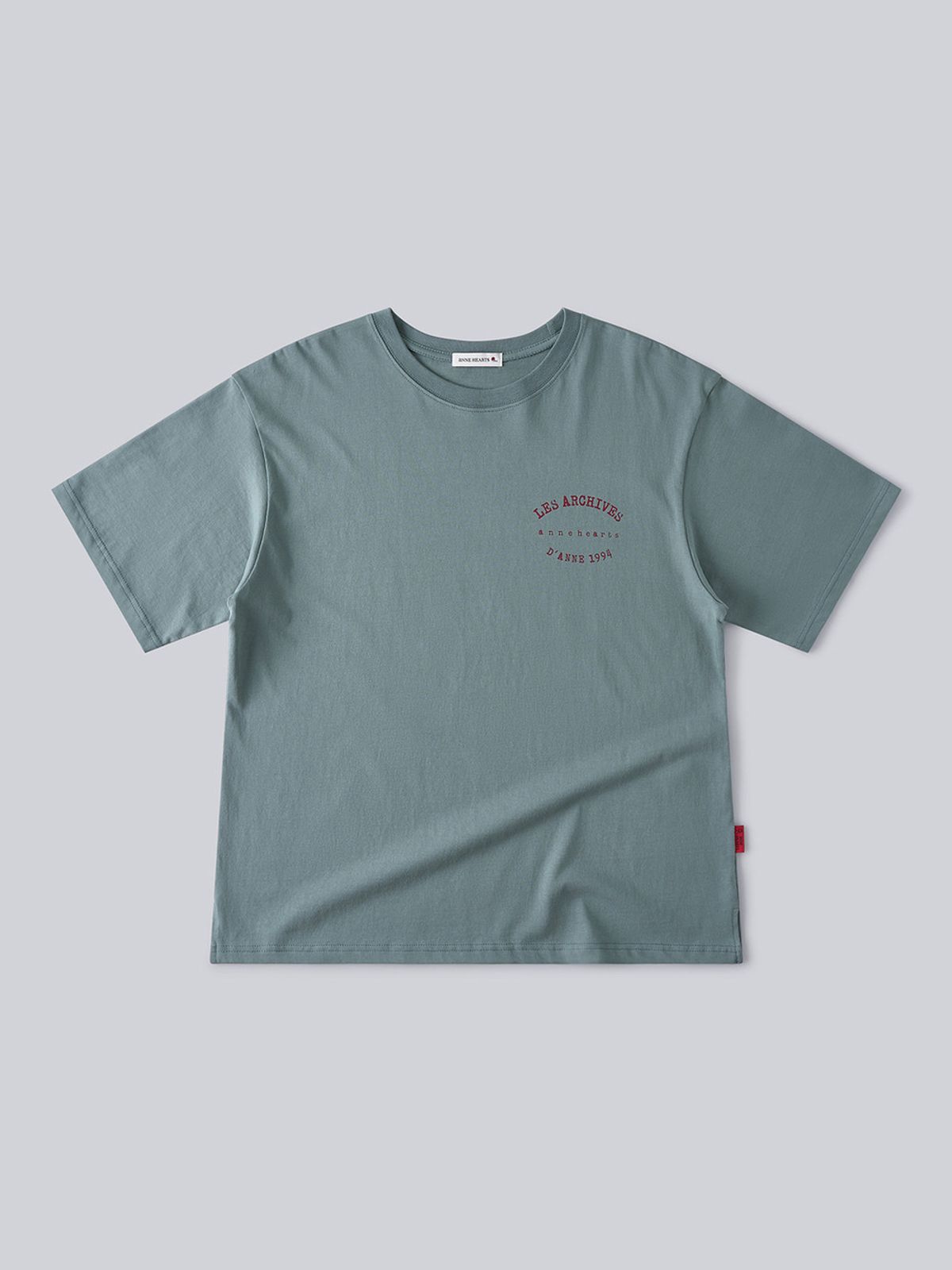 앤하츠(ANNEHEARTS) Bob Muse Print Overfit Tee_SAGEGREEN 3rd
