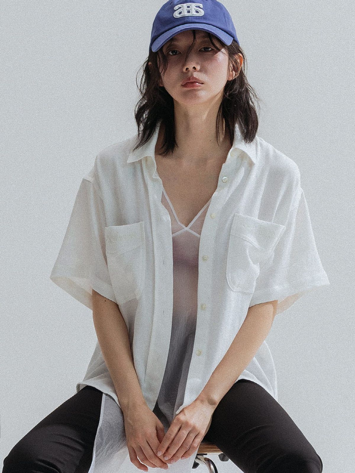 앤하츠(ANNEHEARTS) Soft Embroidery Cotton Shirt_IVORY