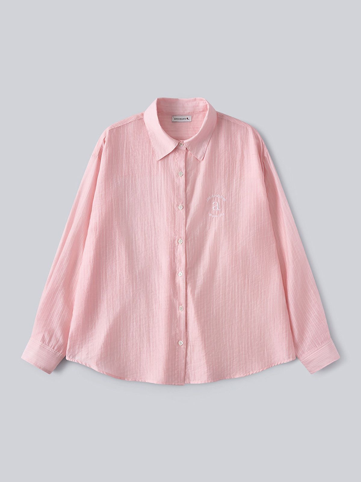 앤하츠(ANNEHEARTS) Pinstripe Sheer Shirt_PINK