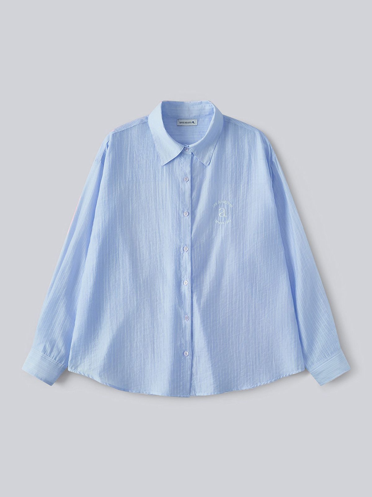 앤하츠(ANNEHEARTS) Pinstripe Sheer Shirt_BLUE