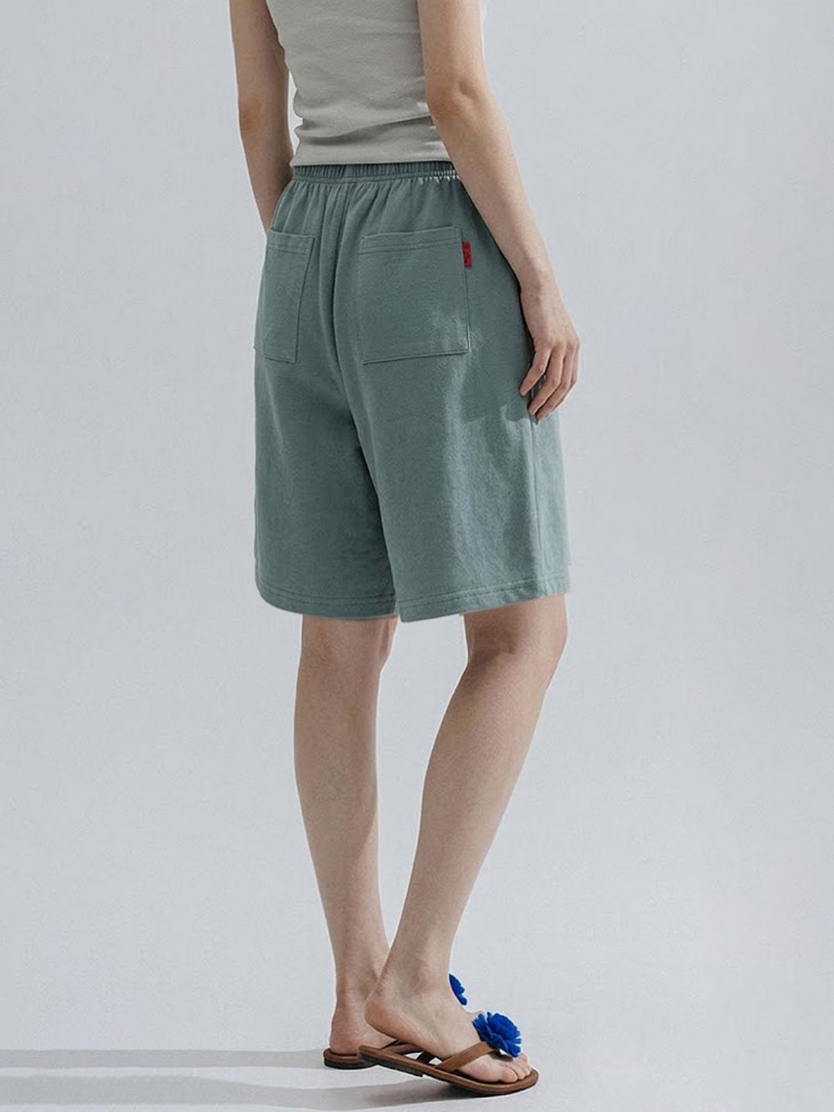 앤하츠(ANNEHEARTS) Bermuda Jersey Shorts_SAGEGREEN