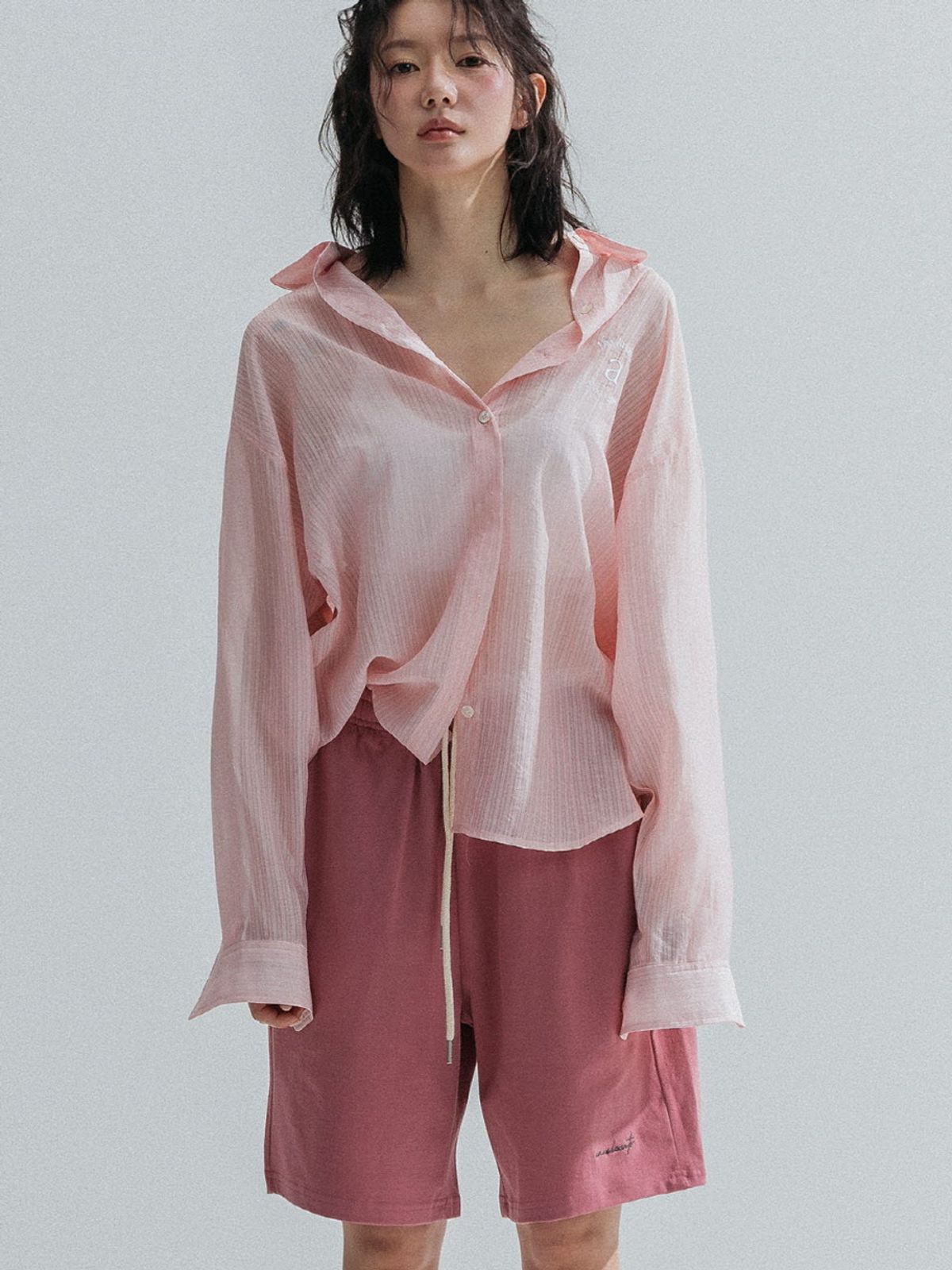 앤하츠(ANNEHEARTS) Bermuda Jersey Shorts_INDIEPINK