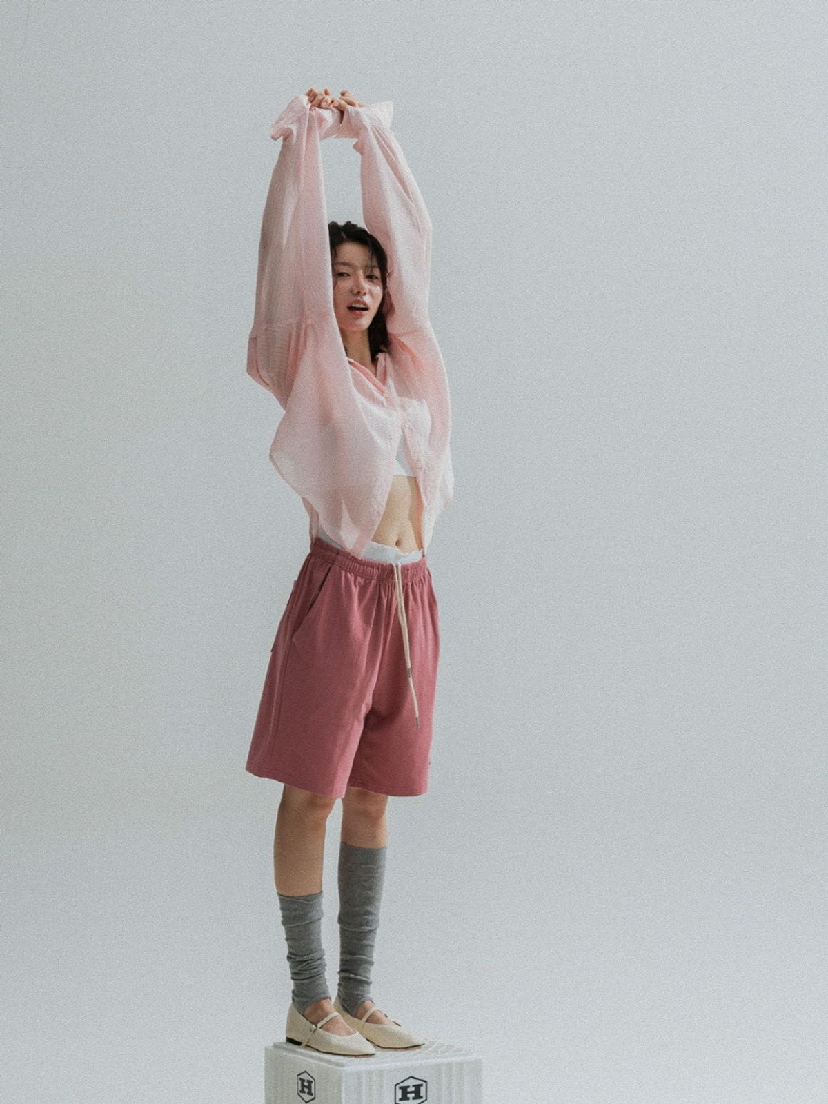 앤하츠(ANNEHEARTS) Bermuda Jersey Shorts_INDIEPINK