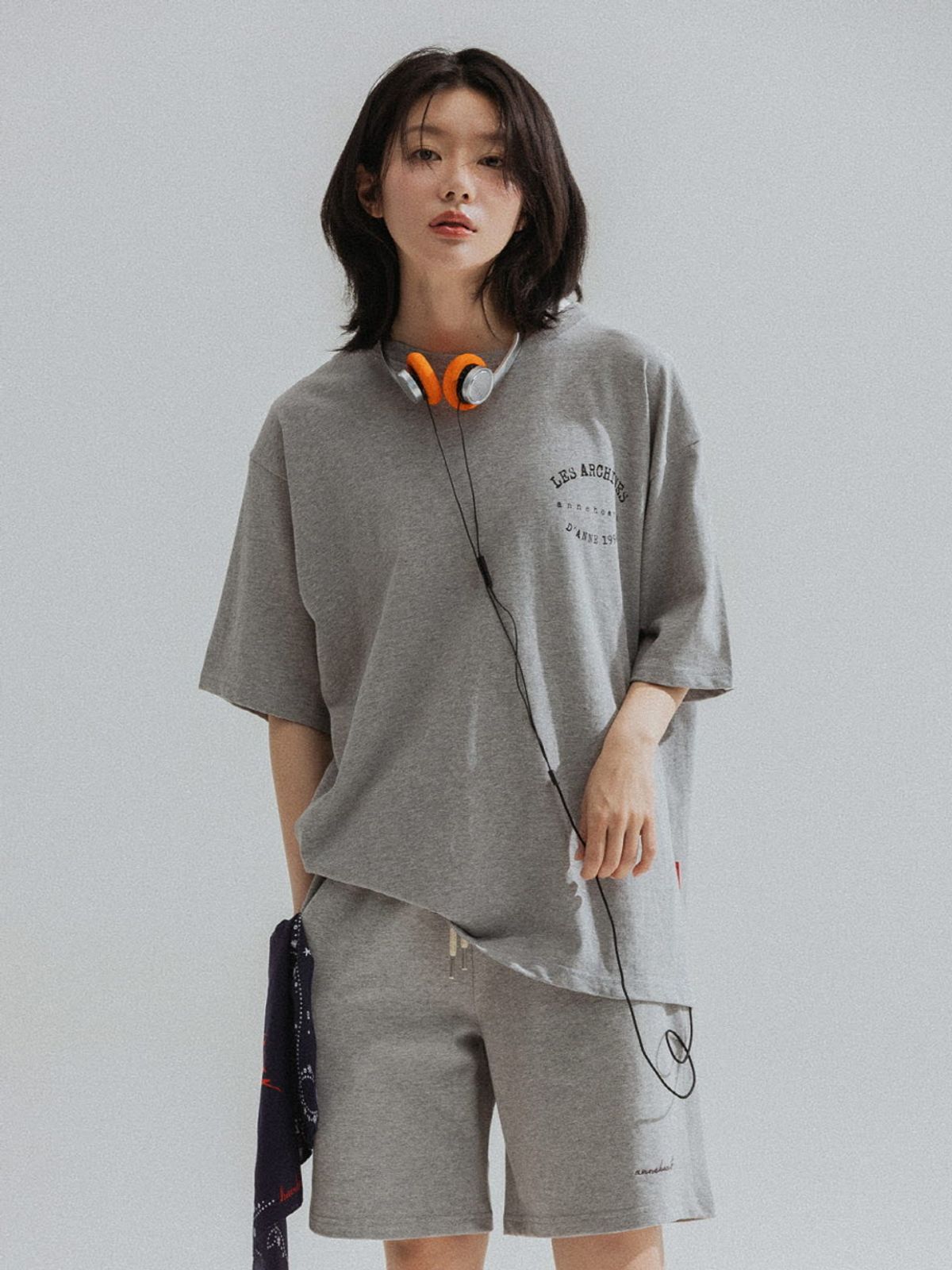 앤하츠(ANNEHEARTS) Bermuda Jersey Shorts_MELANGE