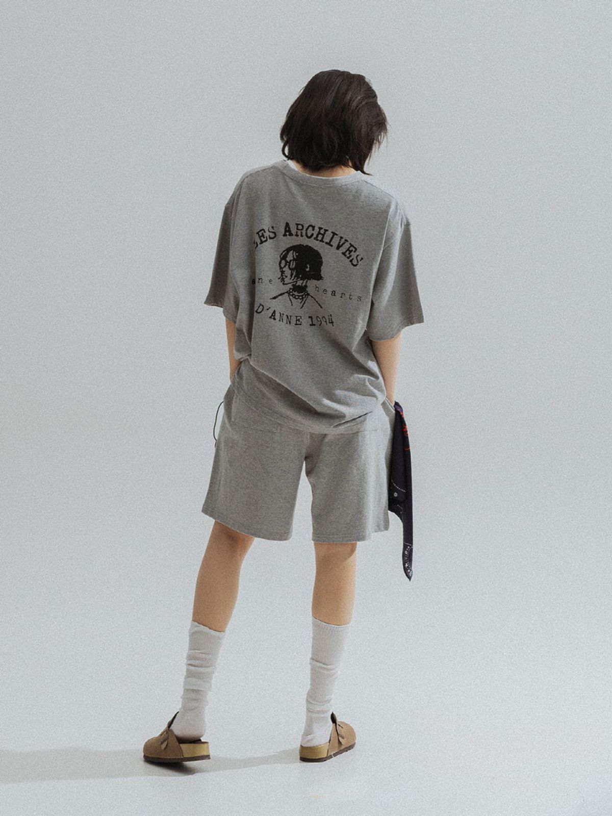 앤하츠(ANNEHEARTS) Bermuda Jersey Shorts_MELANGE