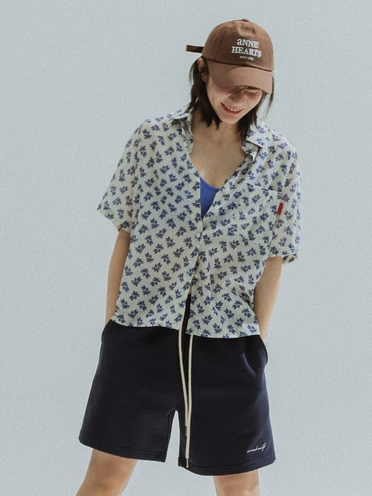 앤하츠(ANNEHEARTS) French Terry Shorts_NAVY
