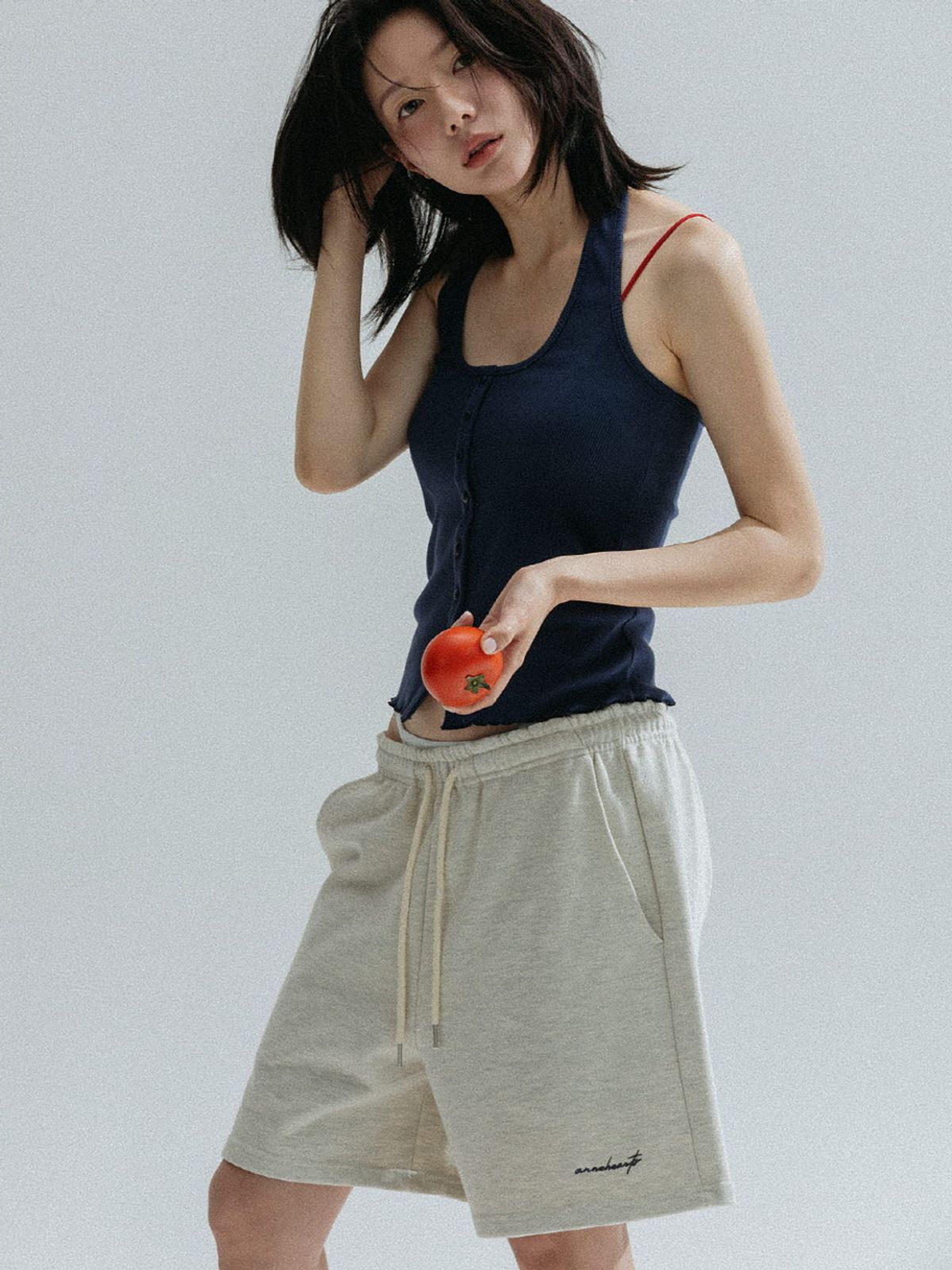 앤하츠(ANNEHEARTS) French Terry Shorts_OATMEAL
