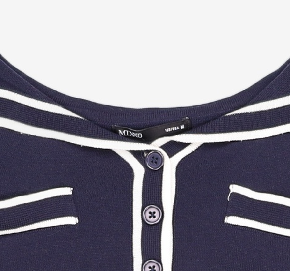 미쏘(MIXXO) 세일러카라 배색 반팔 풀오버 MIWKAC514T M