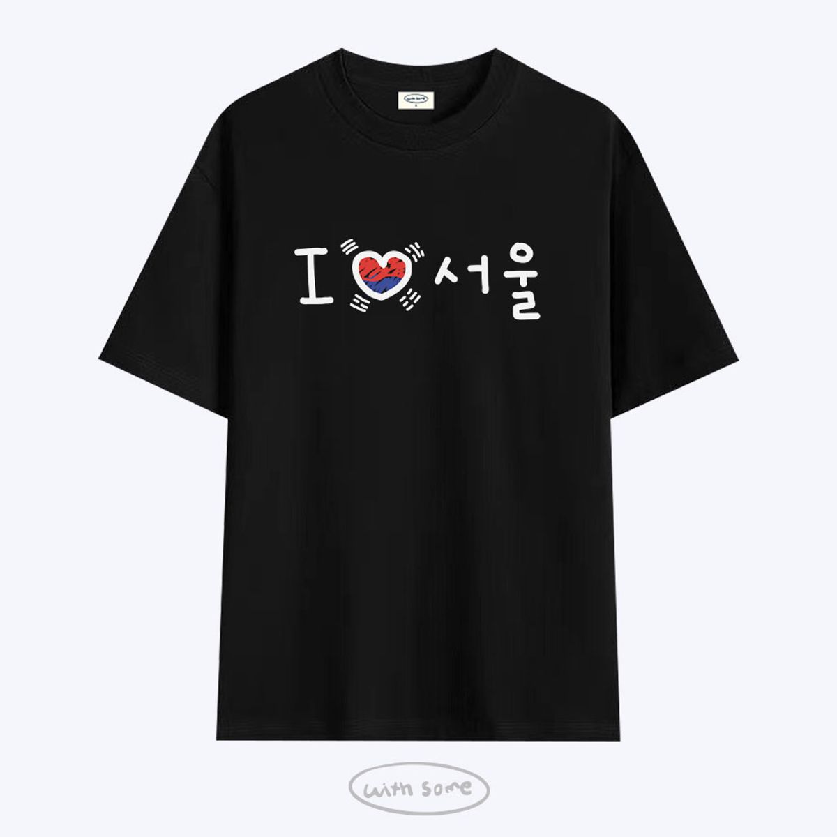 위드썸(WITHSOME) 러브포맷 아이러브 서울 티셔츠