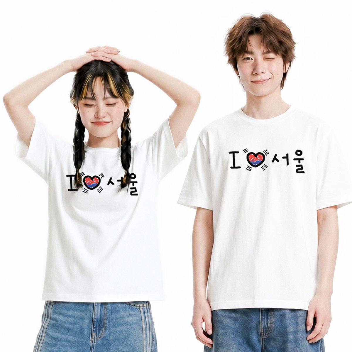 위드썸(WITHSOME) 러브포맷 아이러브 서울 티셔츠