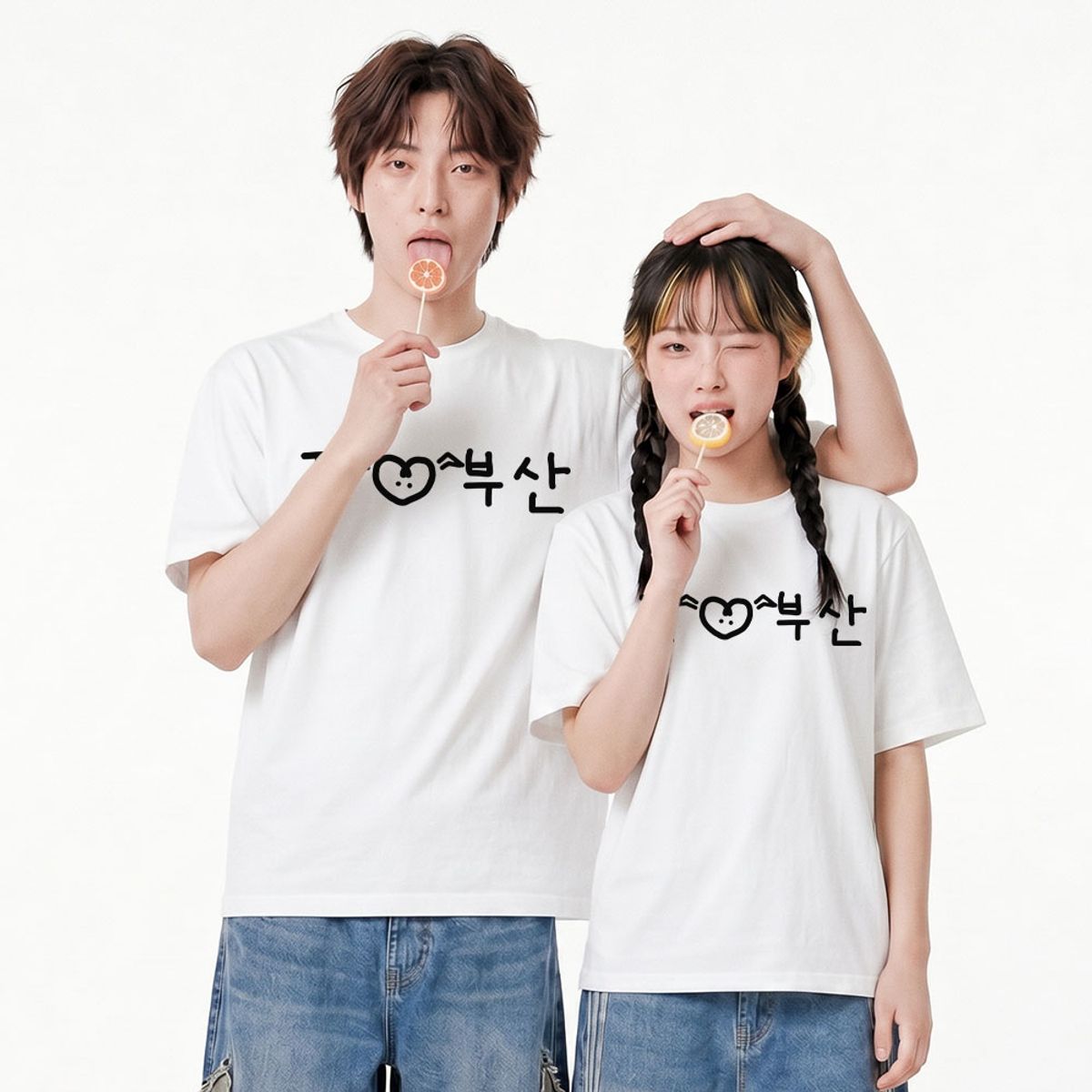 위드썸(WITHSOME) 러브포맷 아이러브 부산 티셔츠