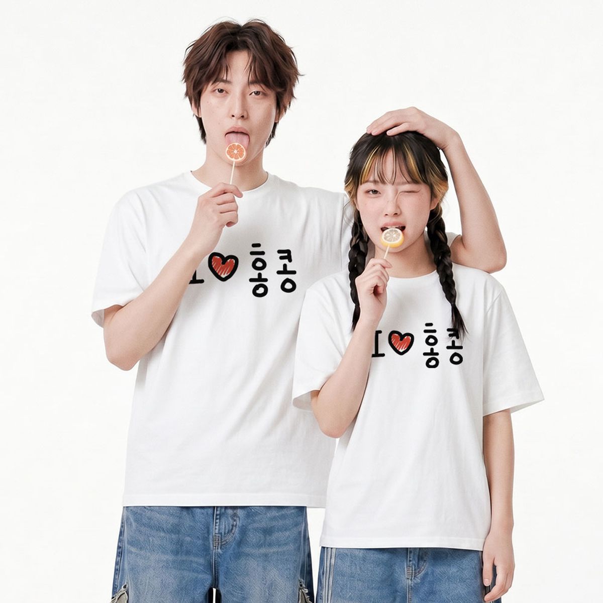 위드썸(WITHSOME) 러브포맷 아이러브 홍콩 티셔츠