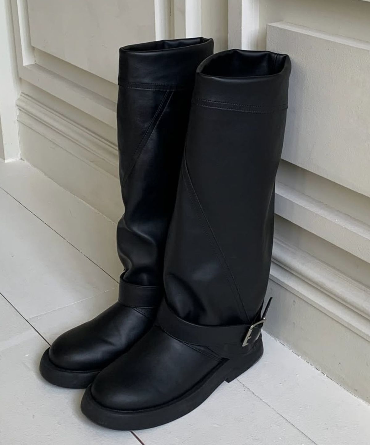 디퍼슈(DIFFERSHOE) 베르딘 롱부츠 7.5CM [블랙]