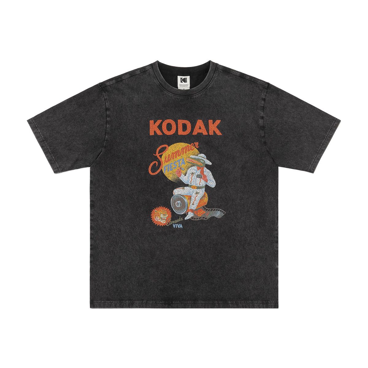 코닥(KODAK) [알란베리리스] 세이코닥 핫썸머 워싱 반팔티셔츠 BLACK