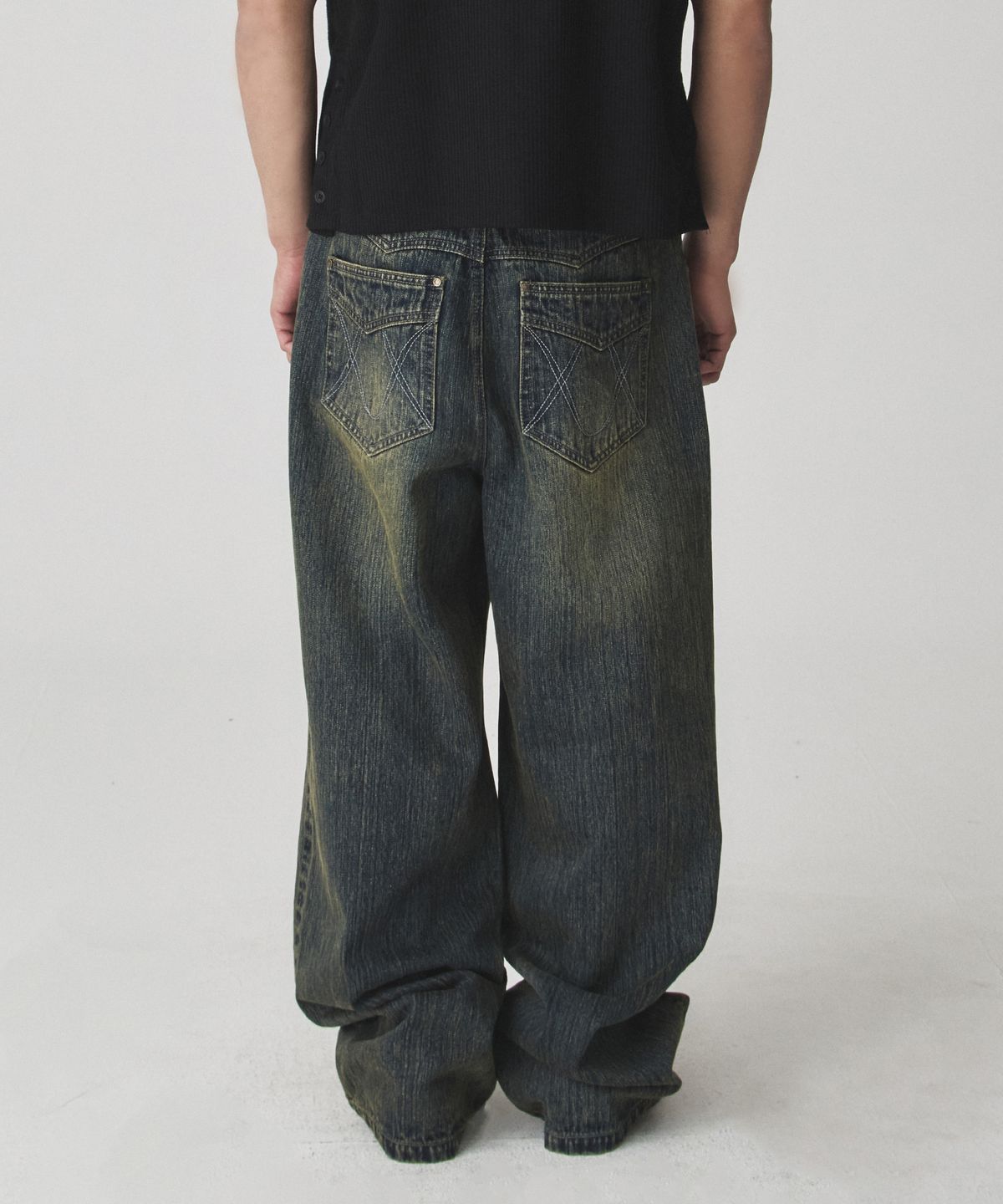 웨슬리 휴스턴(WESLEYHYUSTON) Crimson straight fit denim pants brown blue