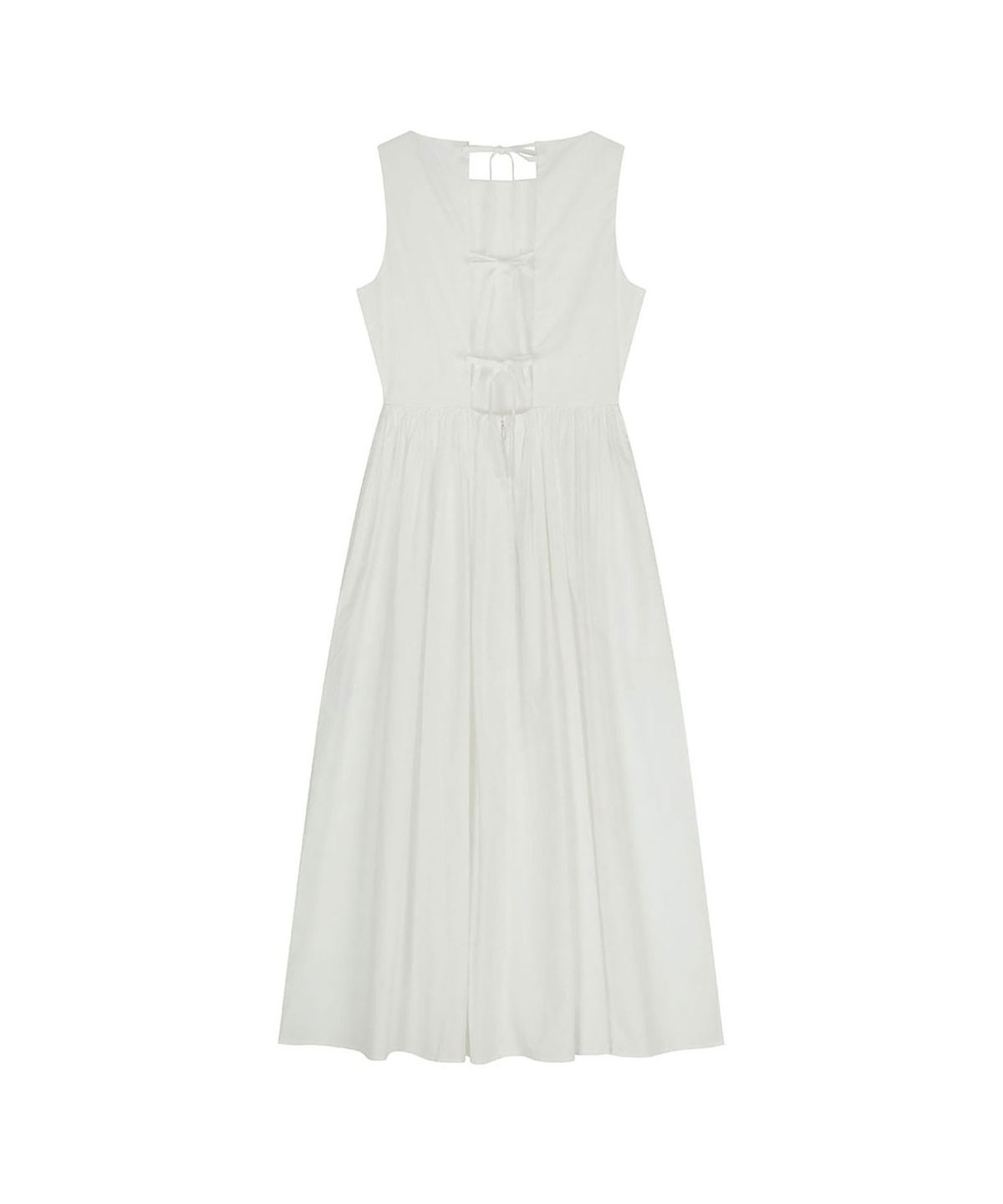 비자비(VIS A VIS) COTTON TIE BACK DRESS (WHITE)