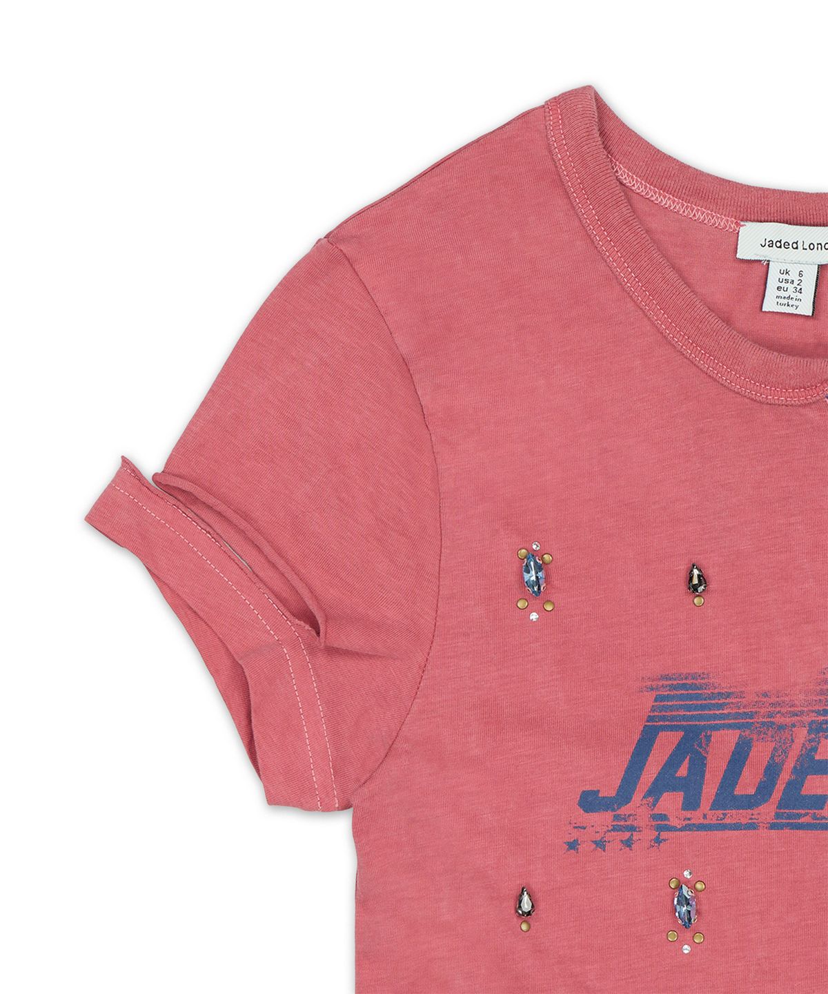 제이디드 런던(JADED LONDON) 디스트레스드 주얼 탑 (Distressed Jewel Top)