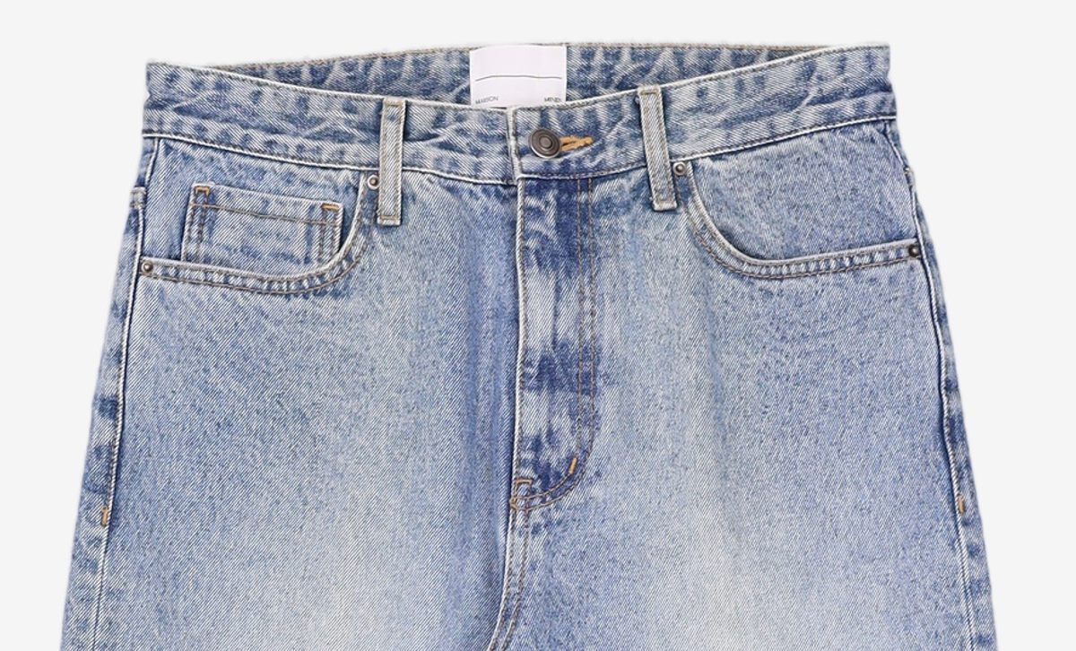 메종미네드(MAISON MINED) PAINTING CROPPED WIDE DENIM BLUE 46