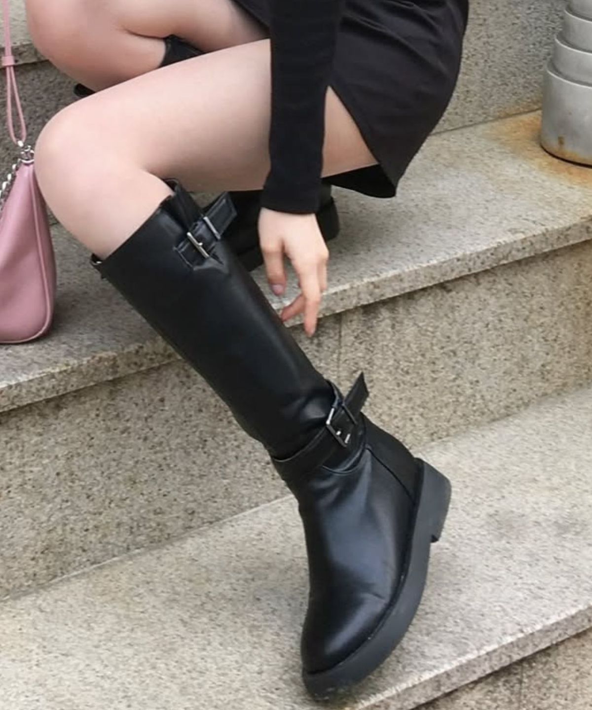 디퍼슈(DIFFERSHOE) 로에른 롱부츠 7.5CM [블랙]