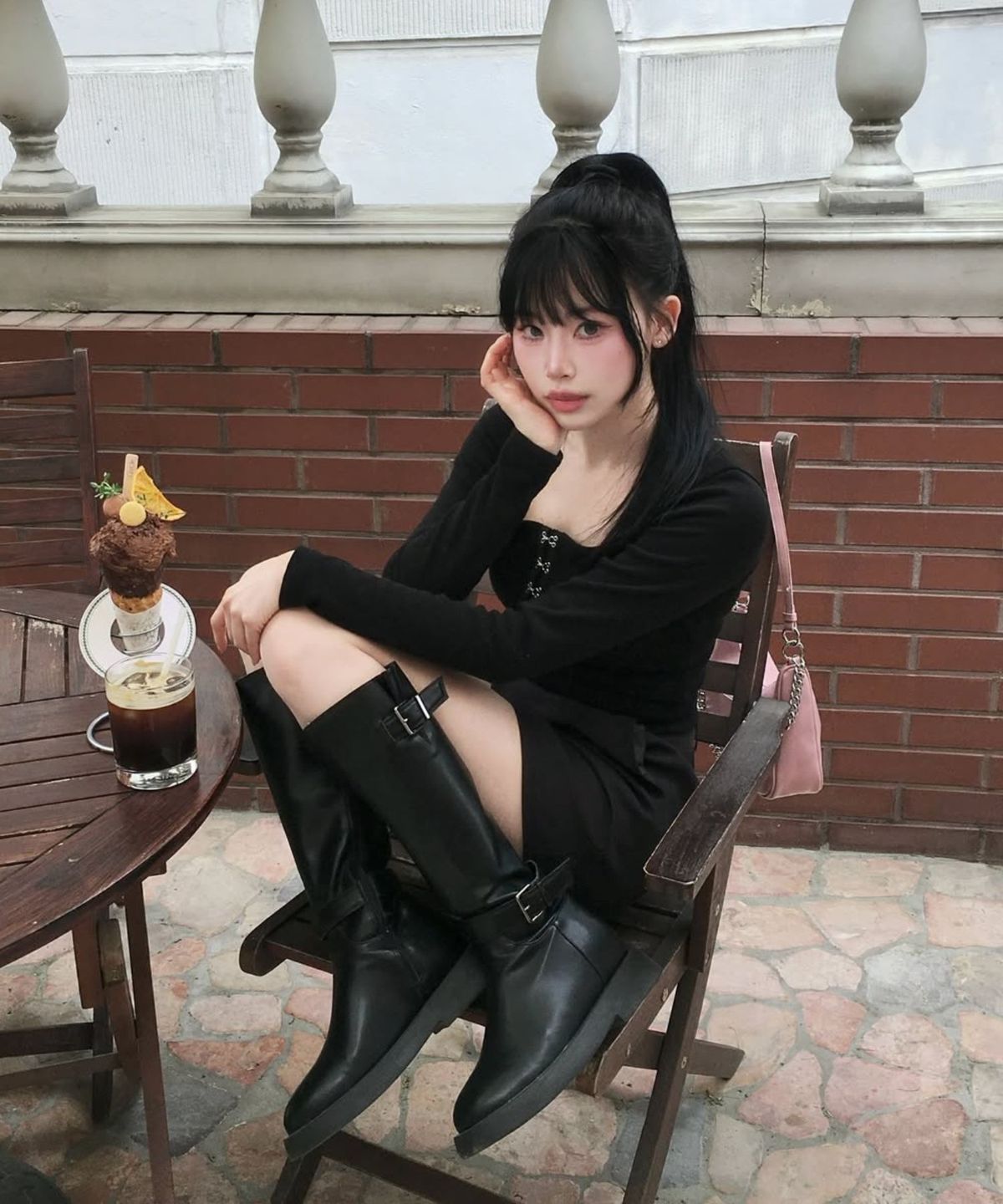 디퍼슈(DIFFERSHOE) 로에른 롱부츠 7.5CM [블랙]