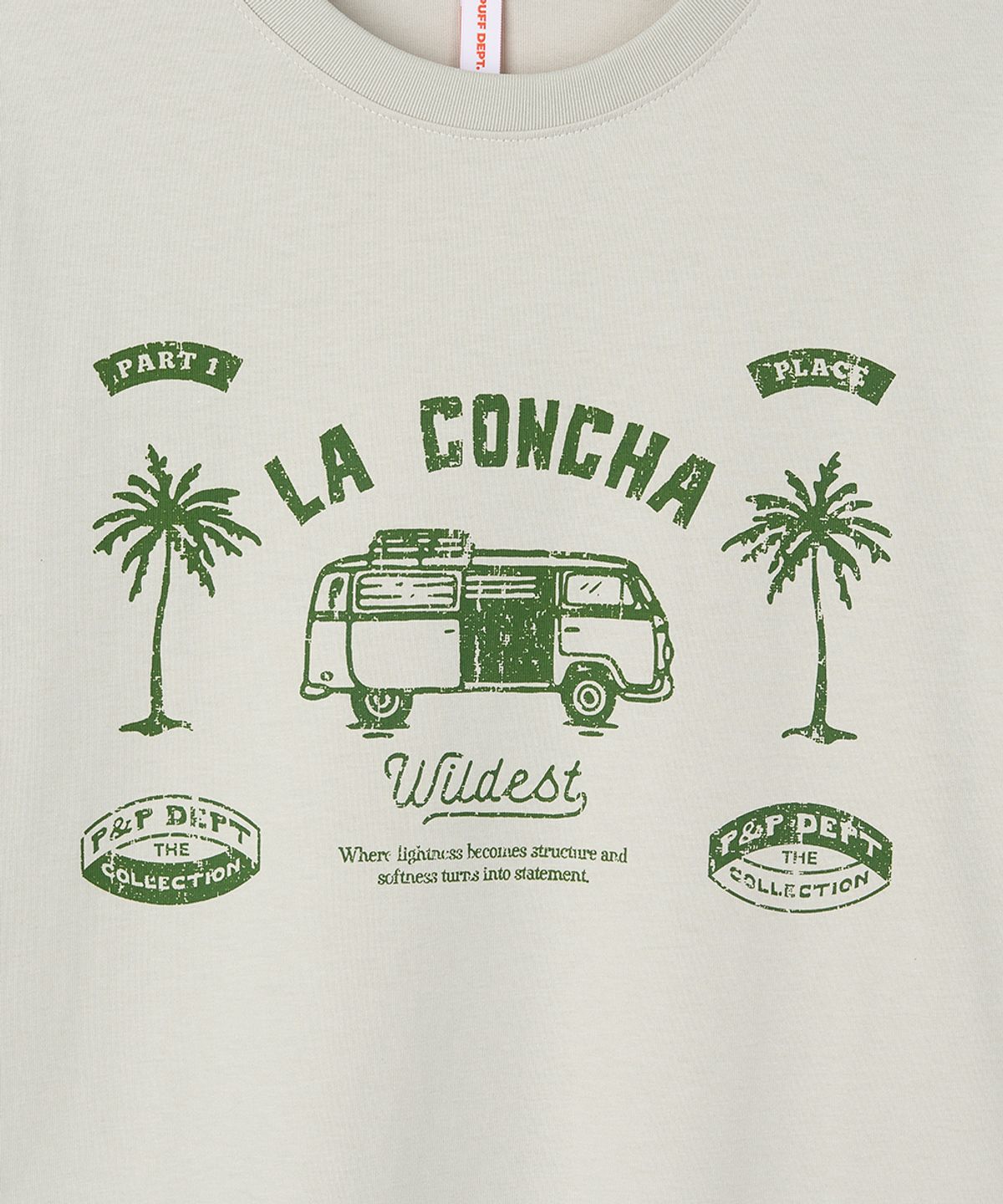 퍼프퍼프뎁트(PUFF PUFF DEPT) LA CONCHA COOLING T-shirt OATMEAL
