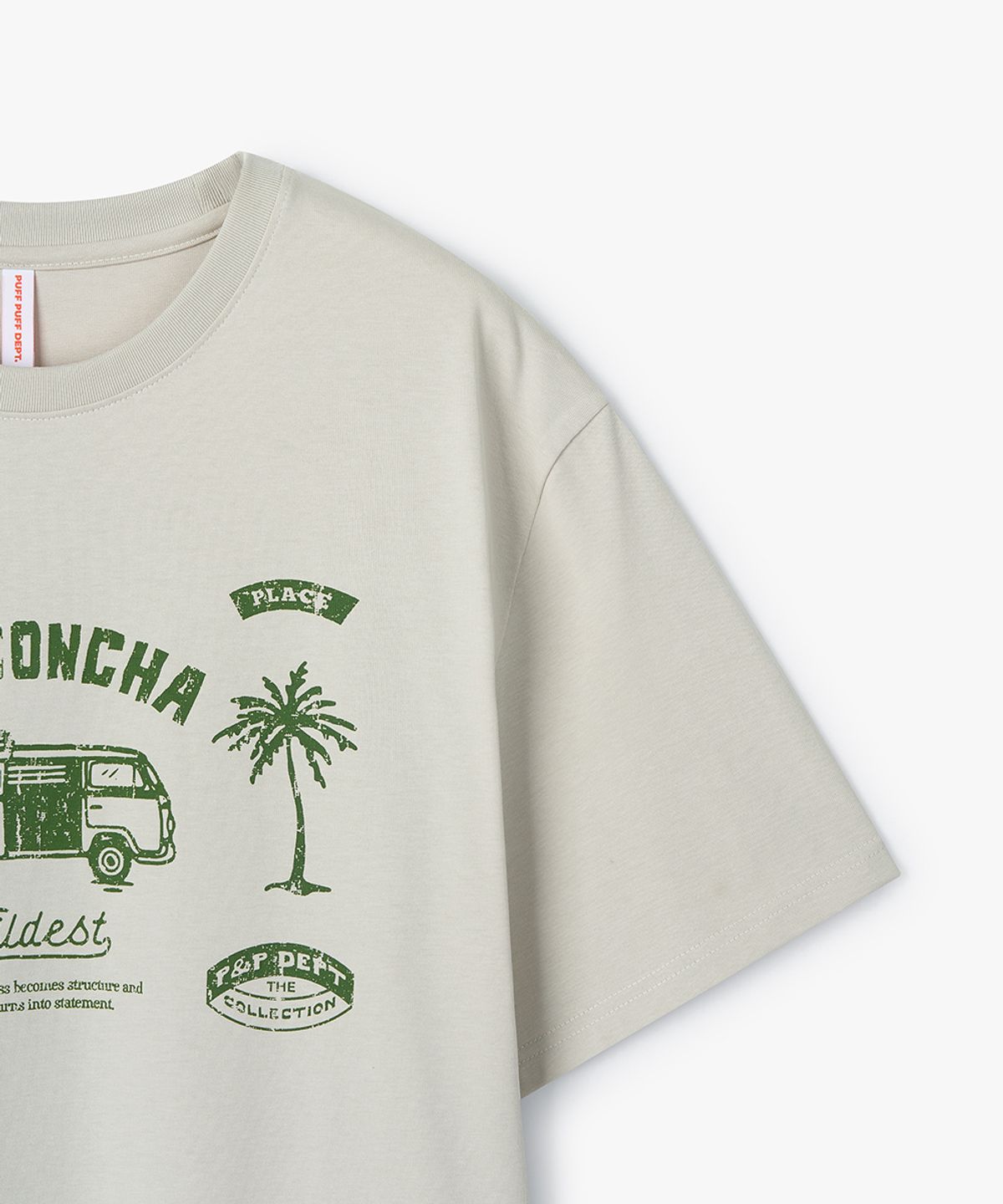 퍼프퍼프뎁트(PUFF PUFF DEPT) LA CONCHA COOLING T-shirt OATMEAL
