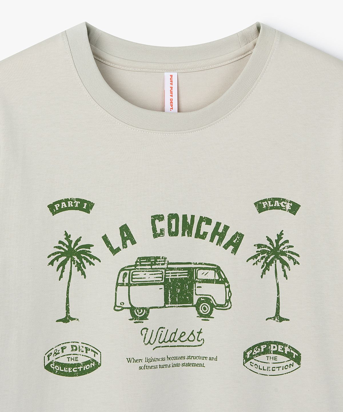 퍼프퍼프뎁트(PUFF PUFF DEPT) LA CONCHA COOLING T-shirt OATMEAL