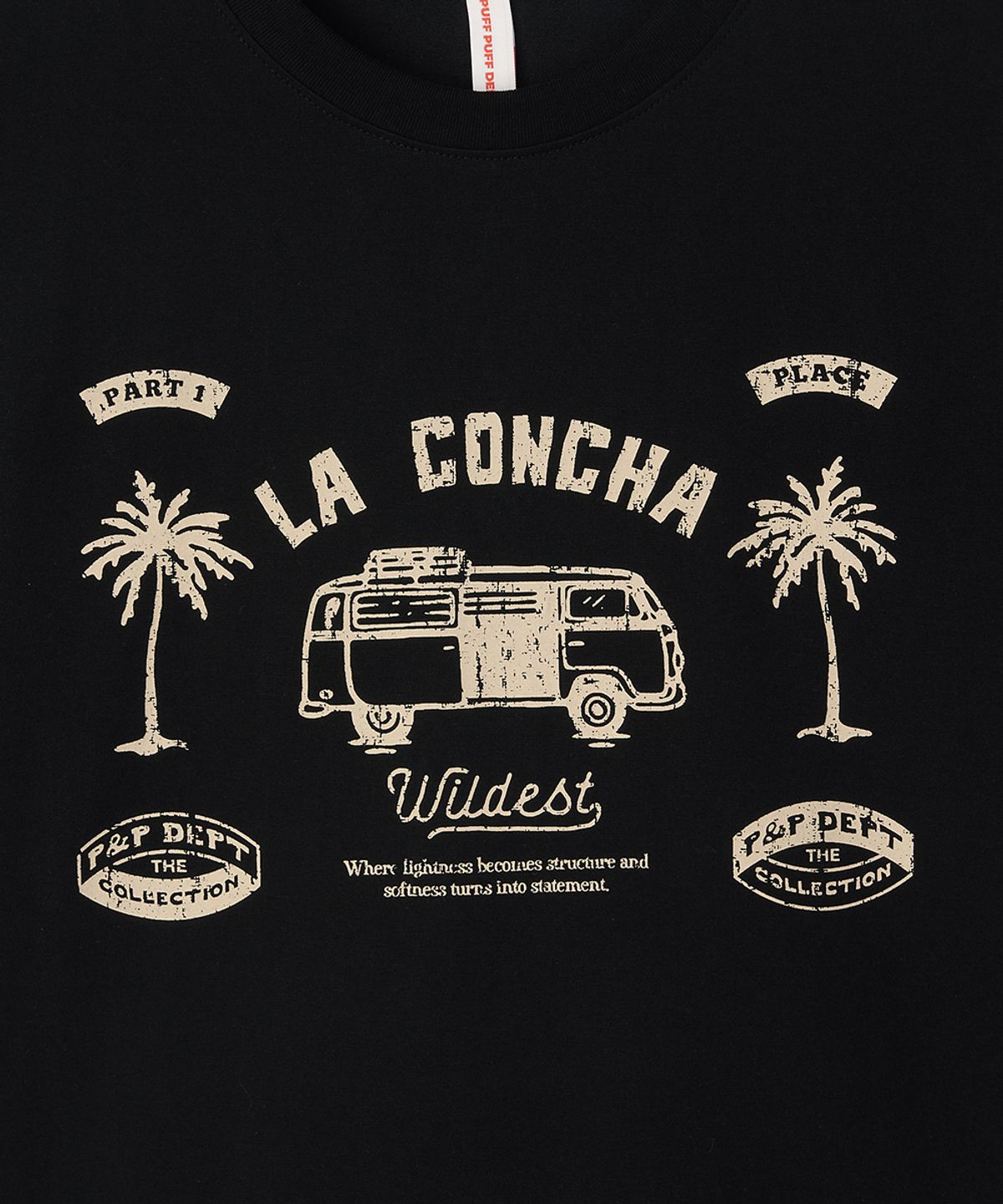 퍼프퍼프뎁트(PUFF PUFF DEPT) LA CONCHA COOLING T-shirt BLACK