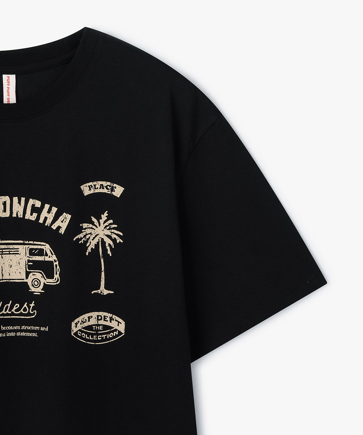 퍼프퍼프뎁트(PUFF PUFF DEPT) LA CONCHA COOLING T-shirt BLACK