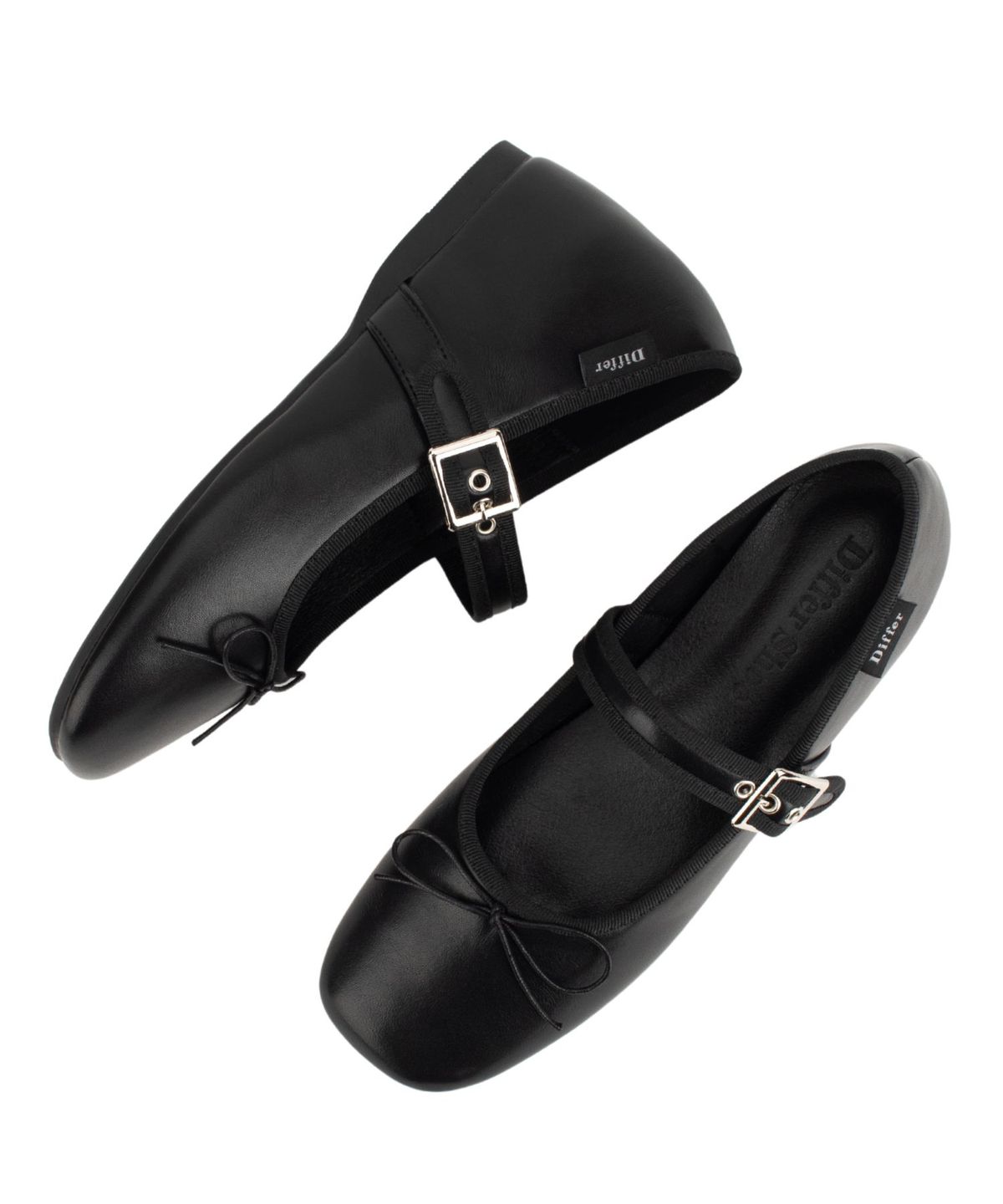 디퍼슈(DIFFERSHOE) 벨린 스퀘어 리본  메리제인 5CM [레더]