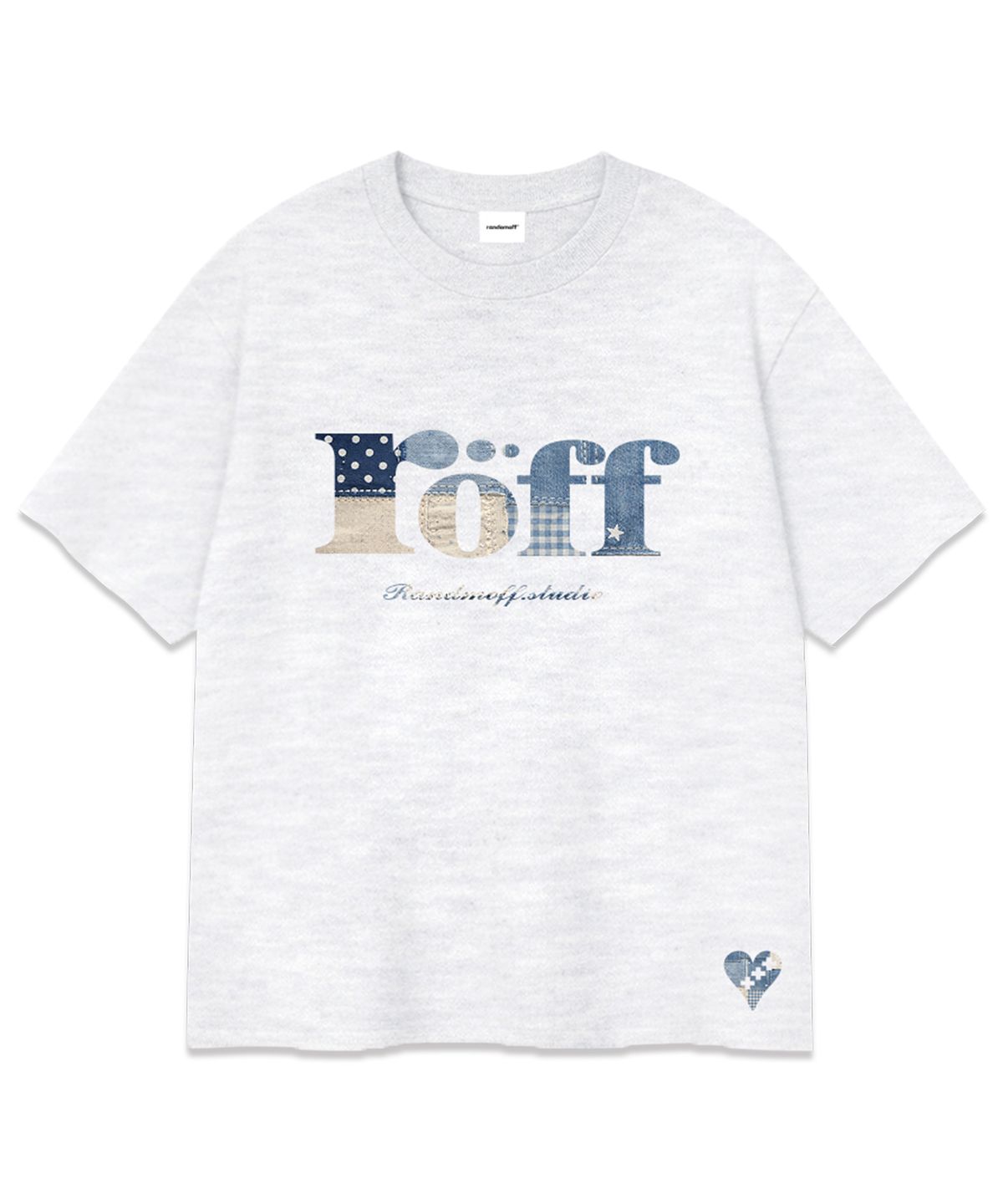 랜덤오프(RANDOMOFF) RÖFF TYPE PLAY BLUE PATCH T-SHIRT (3color)