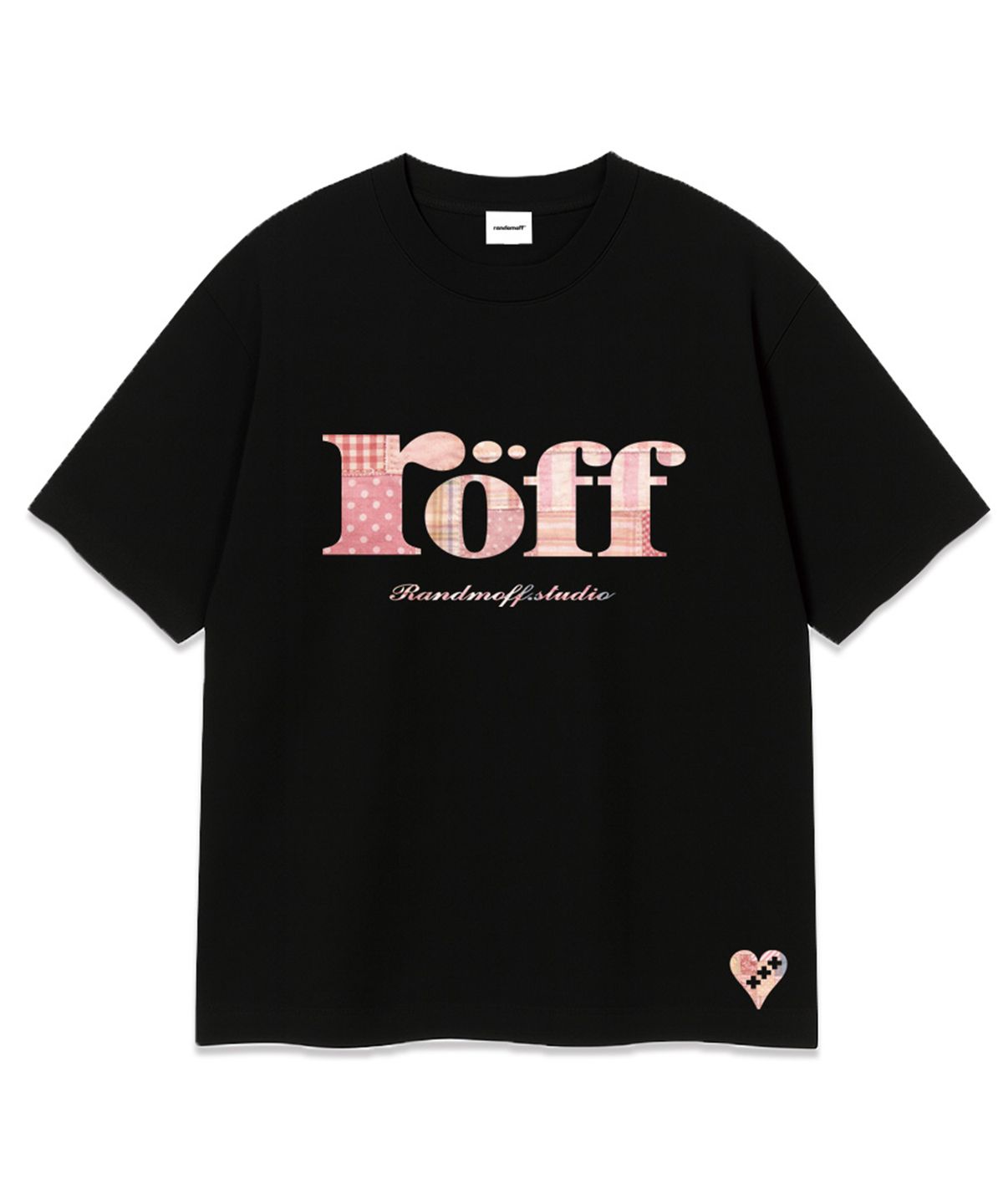 랜덤오프(RANDOMOFF) RÖFF TYPE PLAY PINK PATCH T-SHIRT (3color)