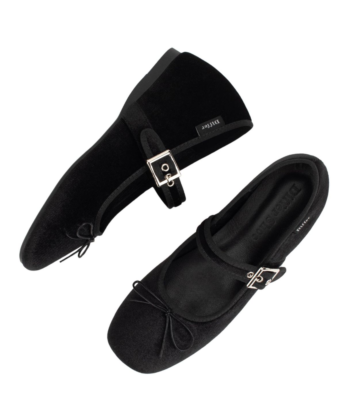 디퍼슈(DIFFERSHOE) 벨린 스퀘어 리본  메리제인 5CM [블랙]