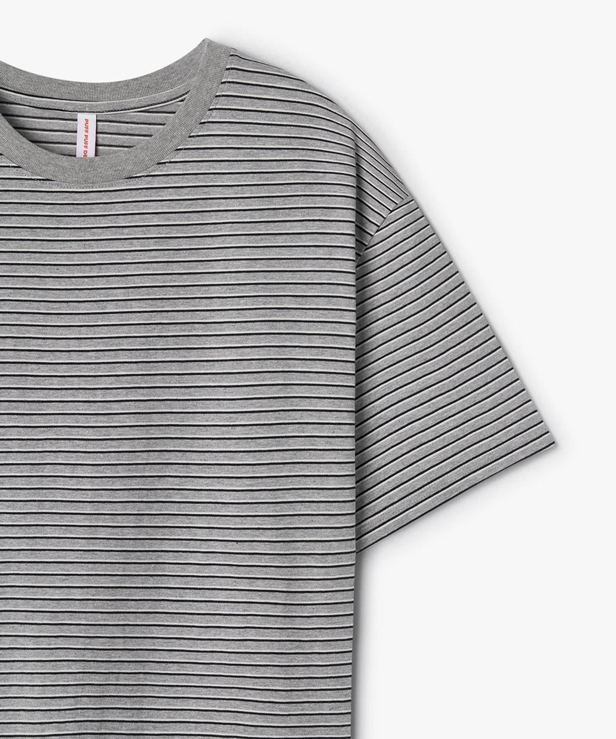 퍼프퍼프뎁트(PUFF PUFF DEPT) Classic Stripe Cotton T-shirt GREY
