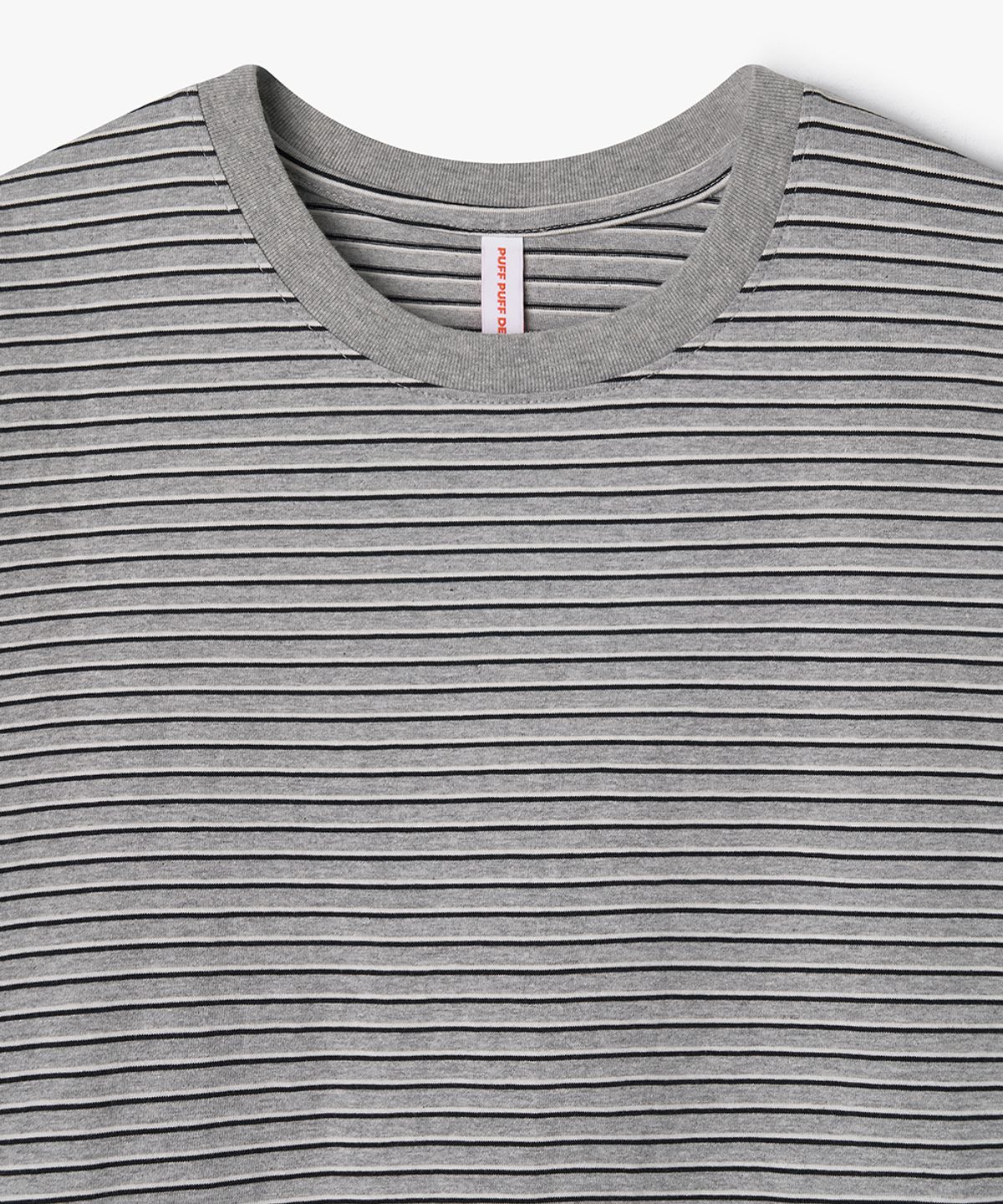 퍼프퍼프뎁트(PUFF PUFF DEPT) Classic Stripe Cotton T-shirt GREY