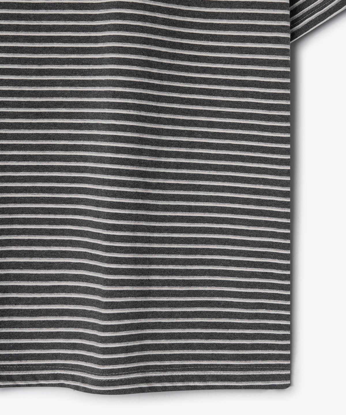 퍼프퍼프뎁트(PUFF PUFF DEPT) Classic Stripe Cotton T-shirt CHARCOAL