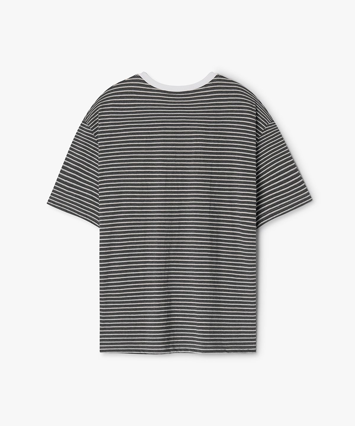 퍼프퍼프뎁트(PUFF PUFF DEPT) Classic Stripe Cotton T-shirt CHARCOAL