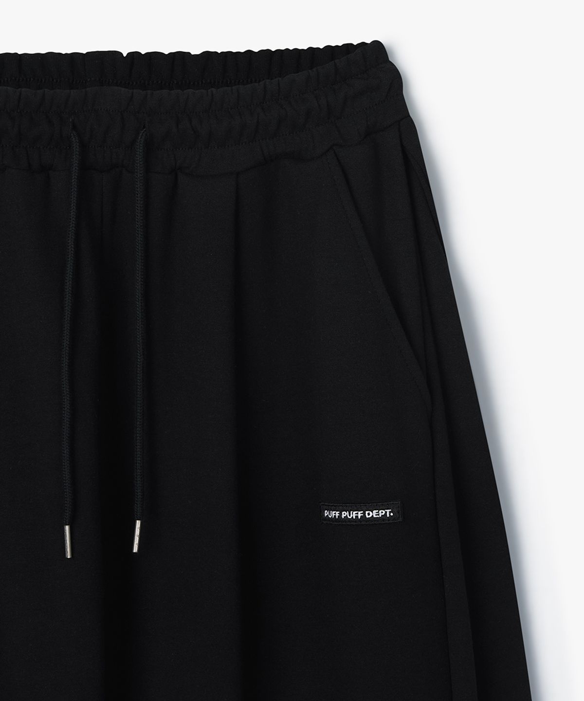퍼프퍼프뎁트(PUFF PUFF DEPT) 3Pleats Wide Sweat Pants BLACK