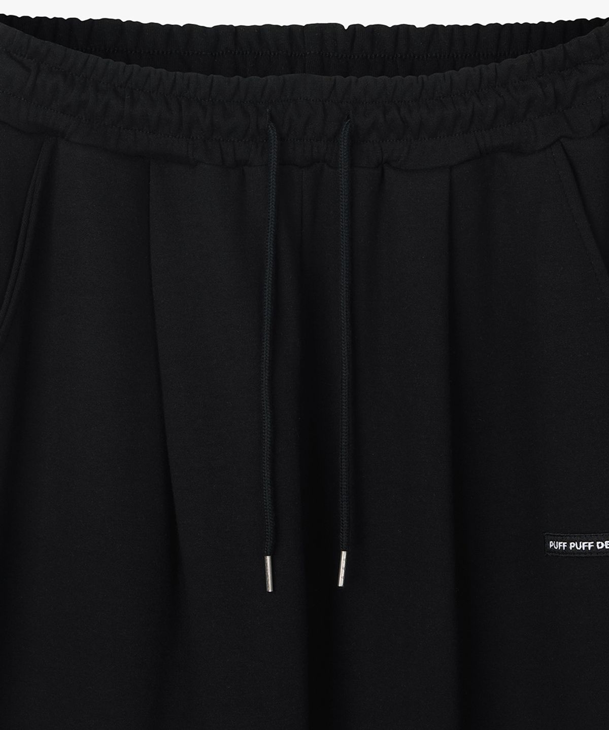 퍼프퍼프뎁트(PUFF PUFF DEPT) 3Pleats Wide Sweat Pants BLACK