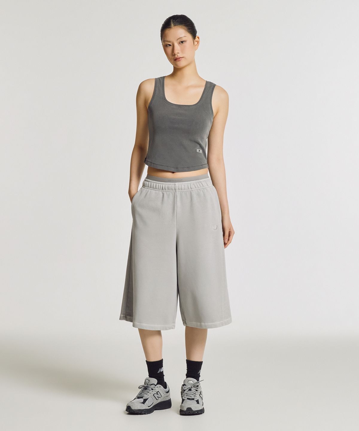 뉴발란스(NEW BALANCE) NBNVG3W112 / WOMEN 새깅 다잉 니트 버뮤다 (D/GRAY)