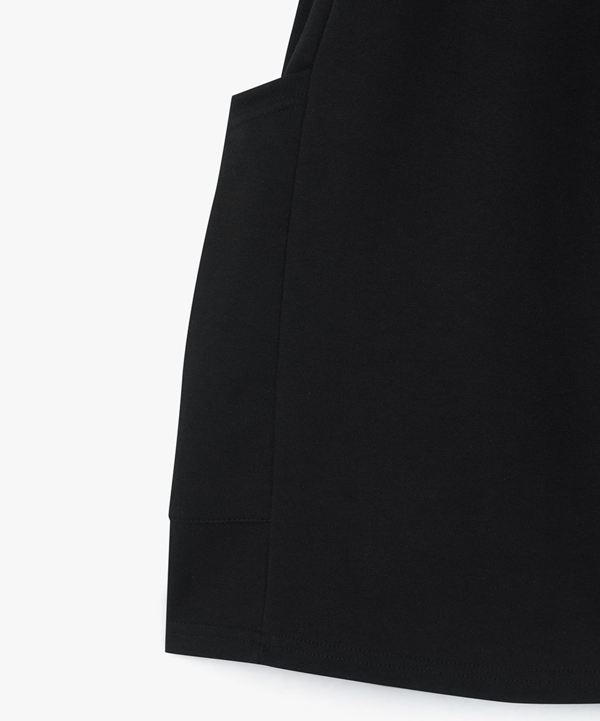 퍼프퍼프뎁트(PUFF PUFF DEPT) Kangaroo Pocket Bermuda Wide Sweat Shorts BLACK