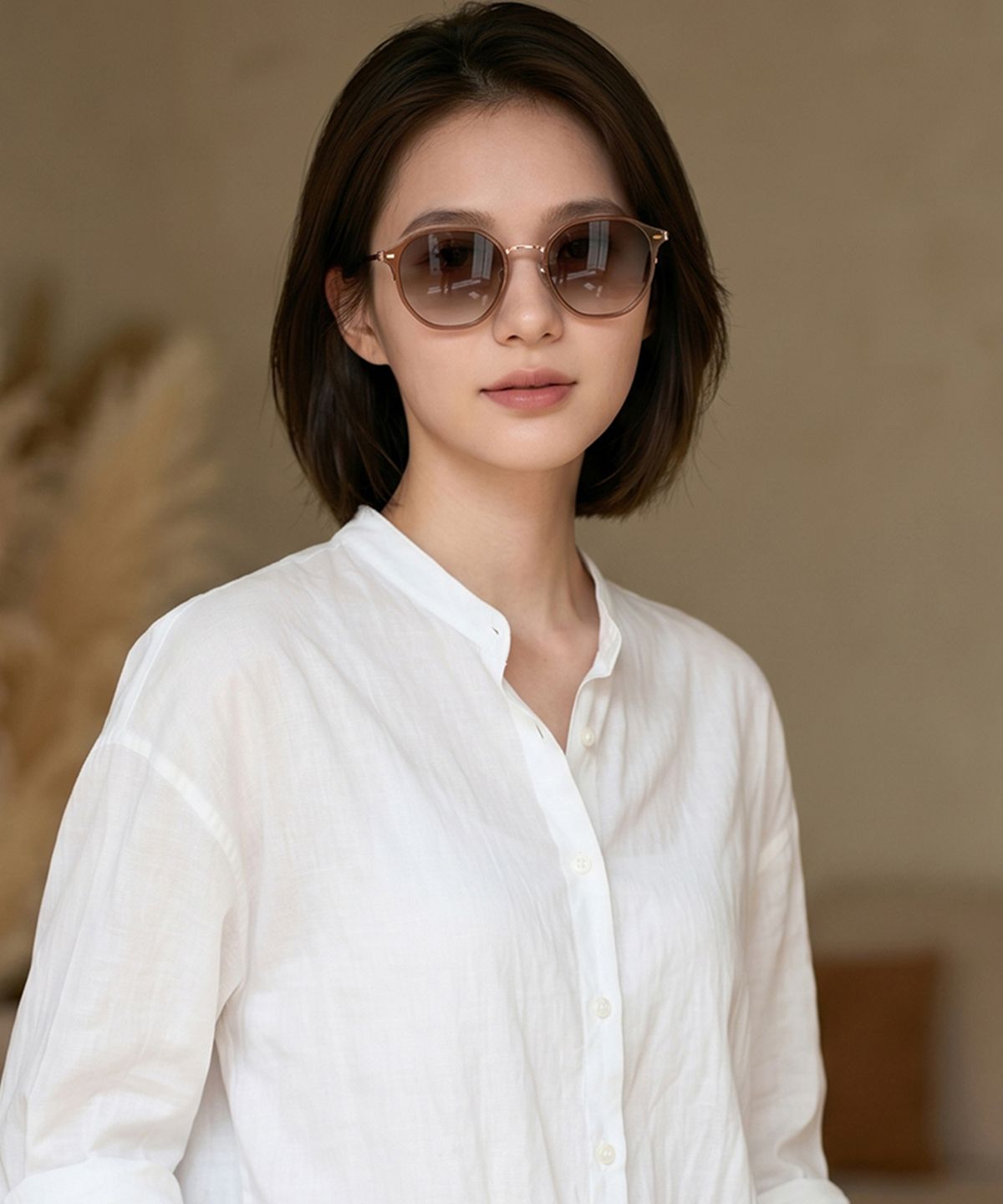 투디터(2DITOR) LUN 라운드 콤비 나일론 렌즈 UV차단 선글라스 C3 연브라운